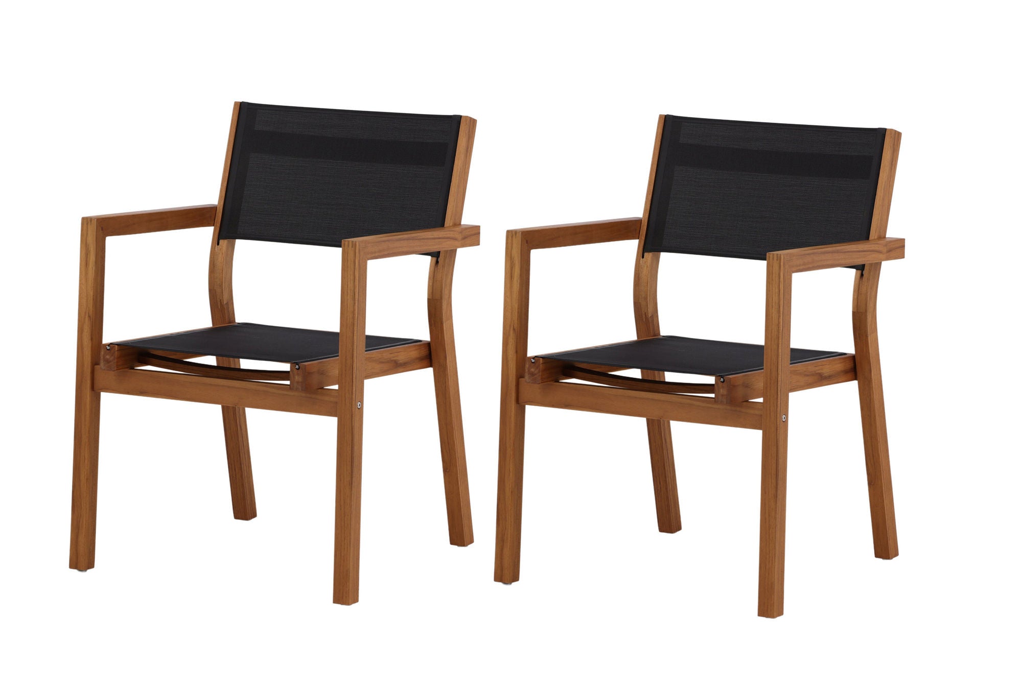 Venture Home Venice Stackingchair 2-pack - Teak / Black Textilene