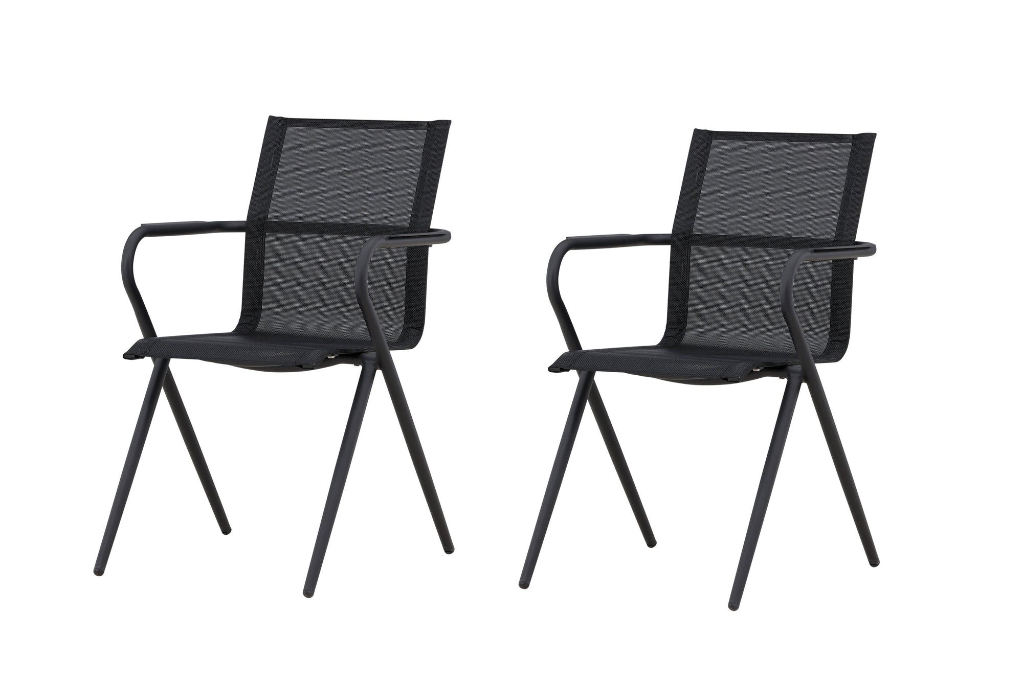 Venture Home Alina Spisebordsstol 6-pack - Black Alu / Black Textilene (Stackable stol)