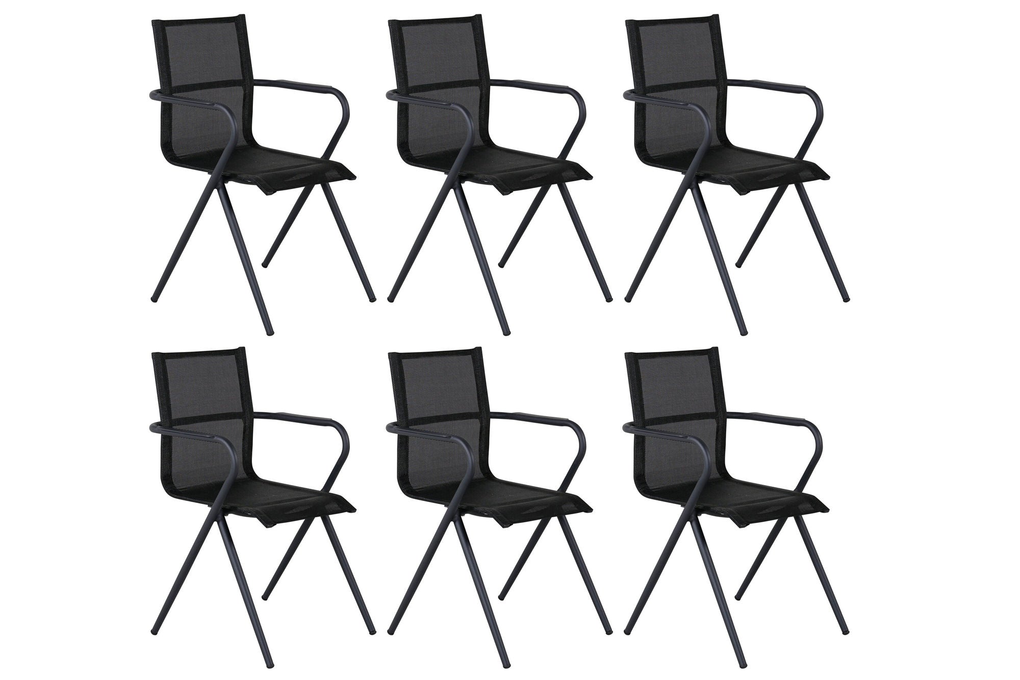Venture Home Alina Spisebordsstol 6-pack - Black Alu / Black Textilene (Stackable stol)