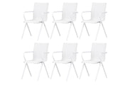 Venture Home Alina Spisebordsstol 6-pack - White Alu / White Textilene (Stackable stol)