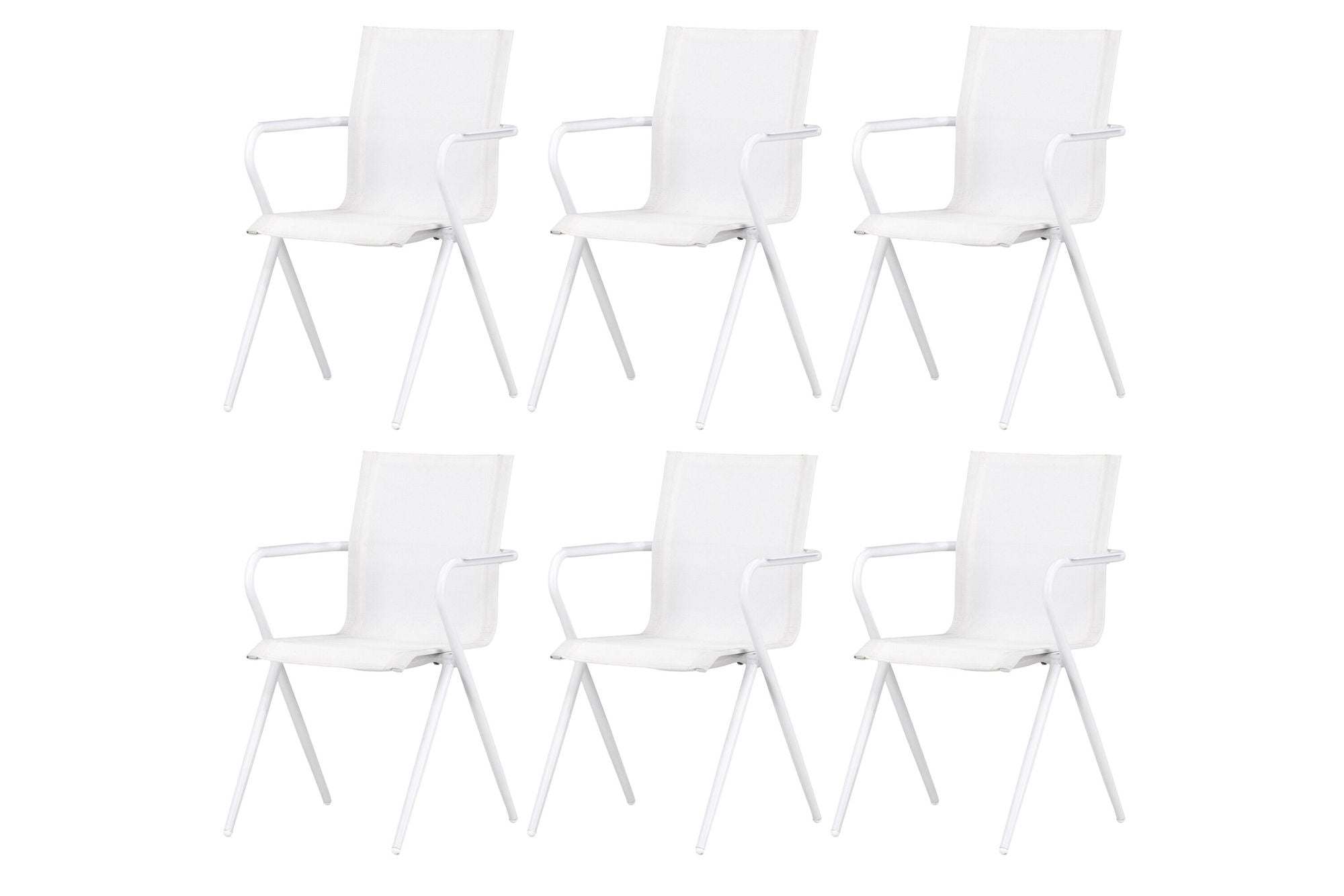 Venture Home Alina Spisebordsstol 6-pack - White Alu / White Textilene (Stackable stol)
