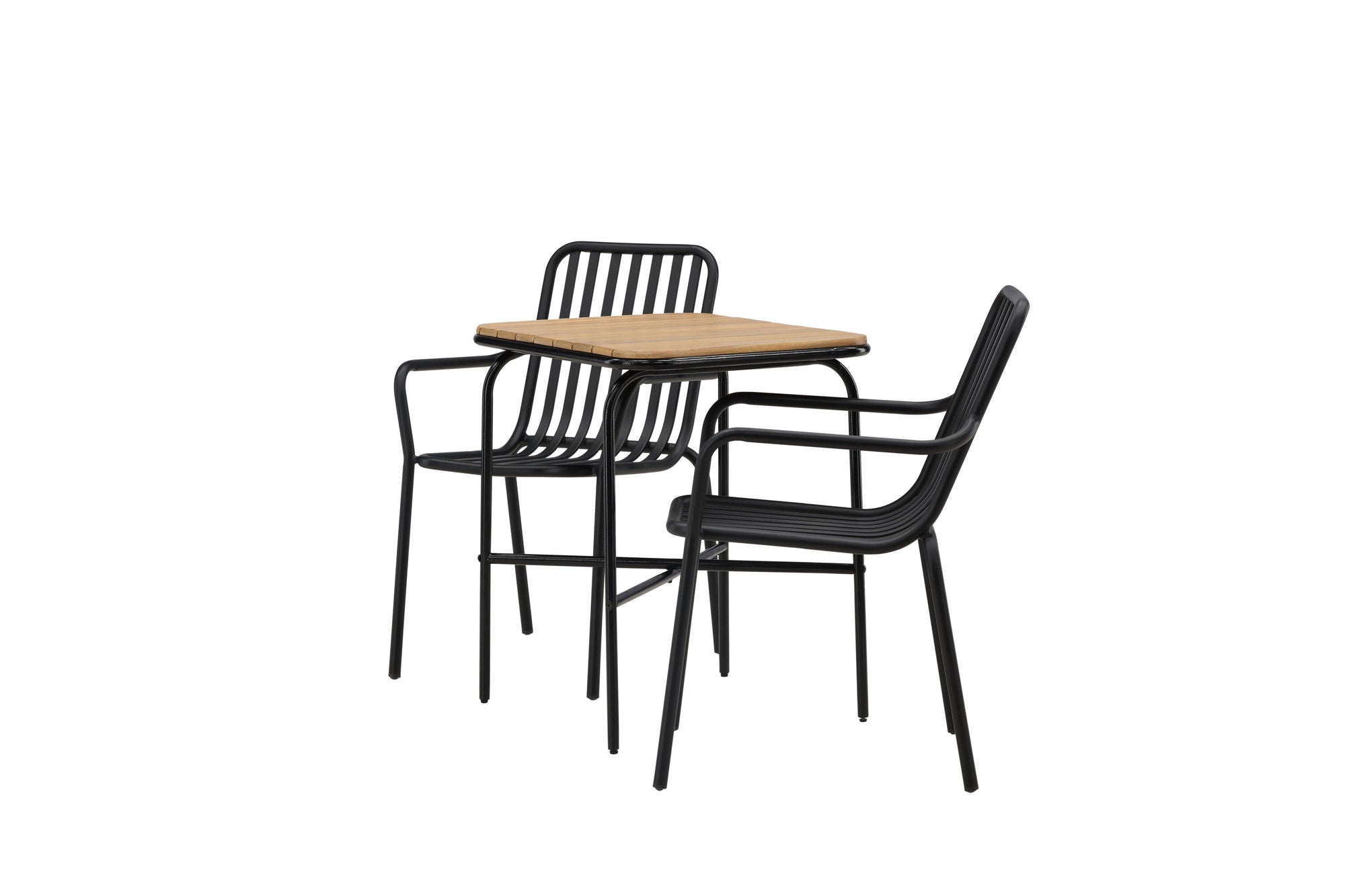 Venture Home Holmbeck Cafebord Steel - Black / Rectangular 55*70*74 +Peking Diningchair Aluminium - Black / _2