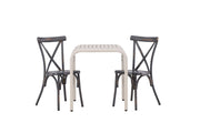 Venture Home Borneo Cafebord Aluminium - Beige / Kvadrat 70*70* +Tablas Diningchair Aluminium - Black / _2