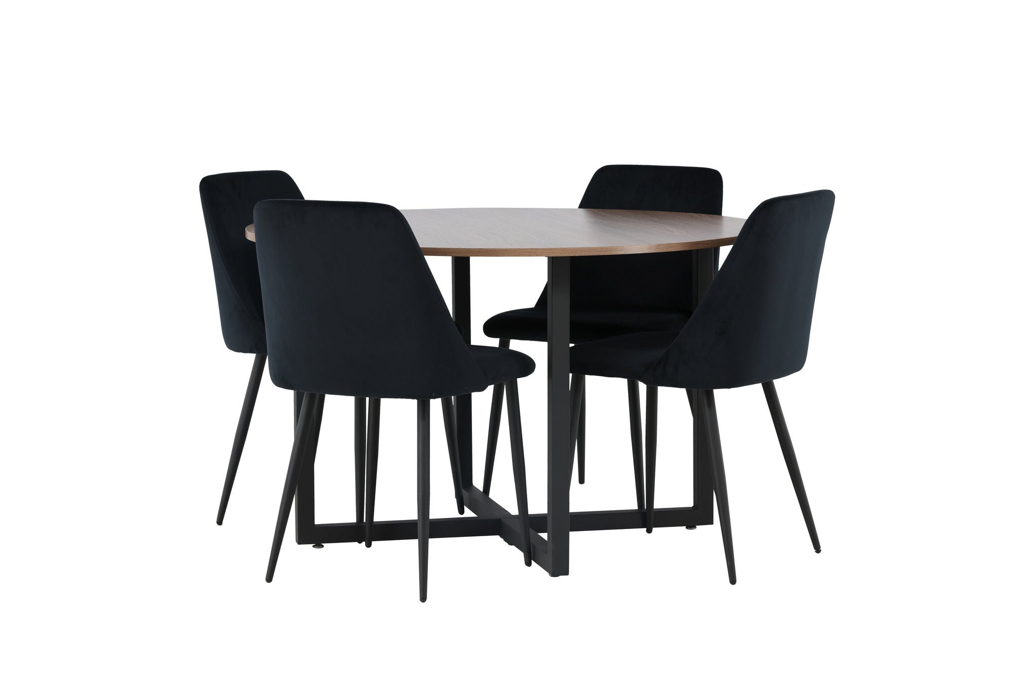 Venture Home Durango spisebord - Black / Walnut MDF +Night Spisebordsstol - Black / Black Velvet _4