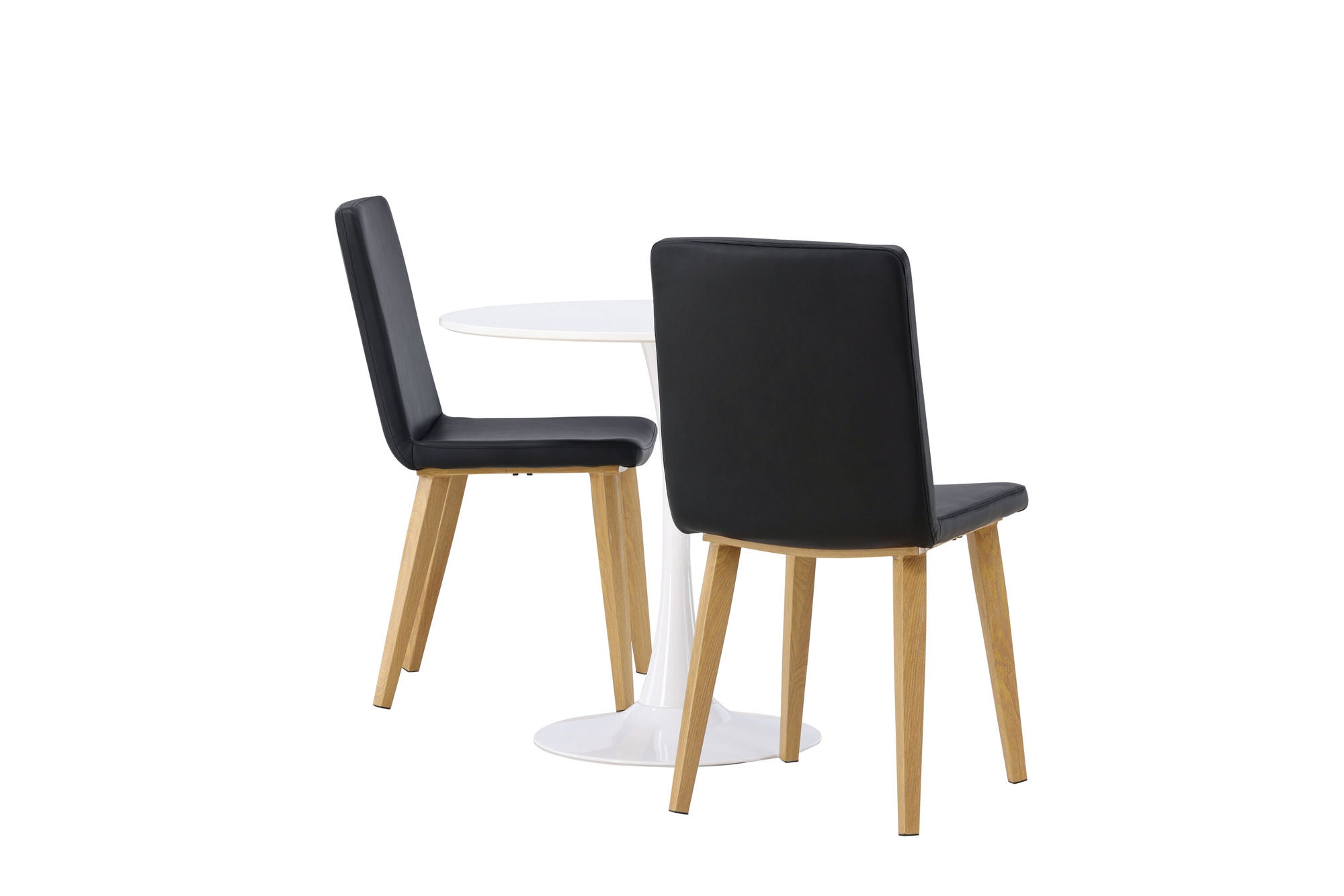 Venture Home Hamden spisebord - White MDF +Today Spisebordsstol - Nature / Black PU _2