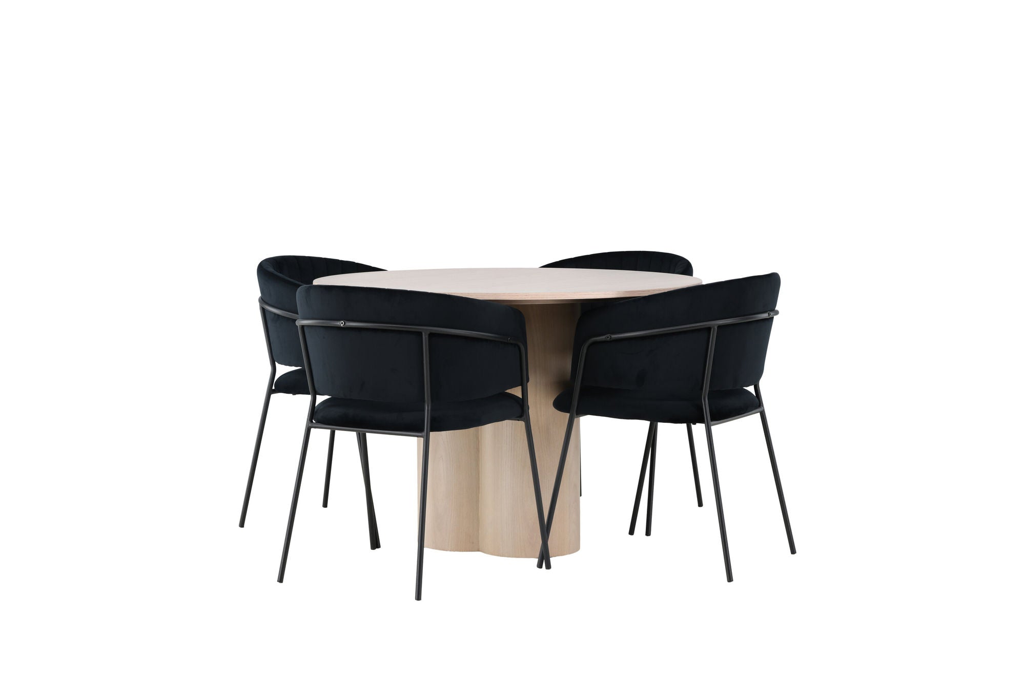 Venture Home Olivia spisebord - White Wash Veneer +Selma Spisebordsstol - Black / Black Velvet _4