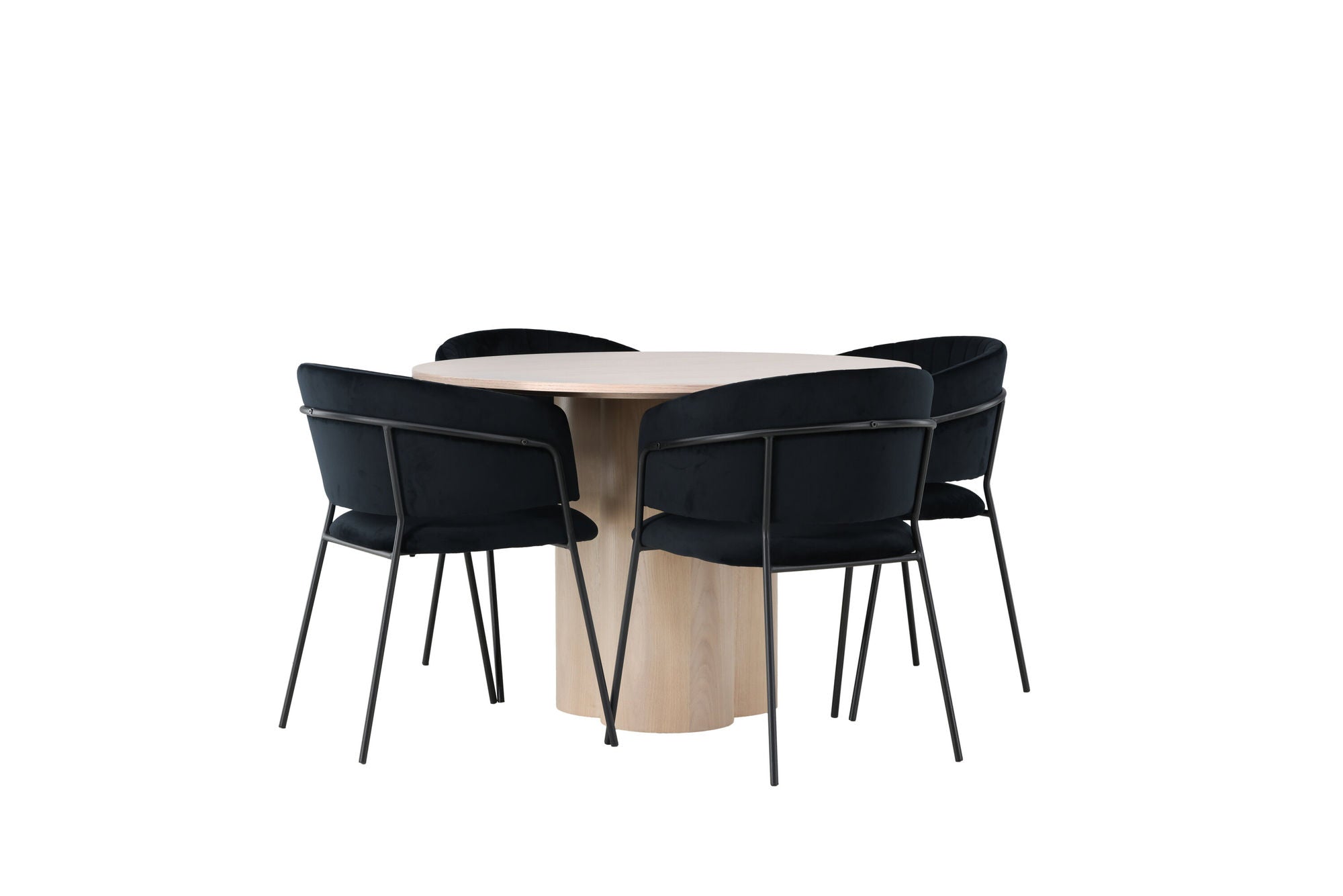 Venture Home Olivia spisebord - White Wash Veneer +Selma Spisebordsstol - Black / Black Velvet _4