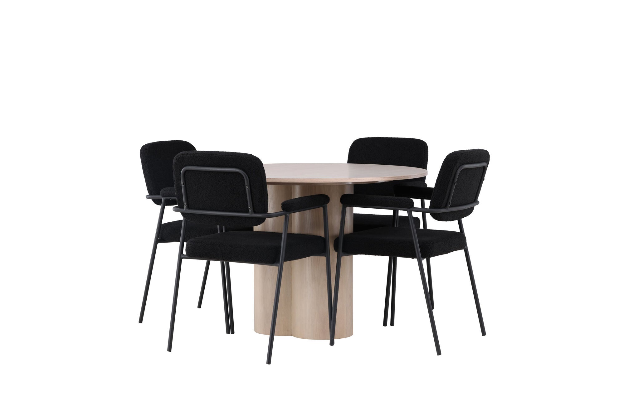 Venture Home Olivia spisebord - White Wash Veneer +Yesterday Spisebordsstol - Black / Black Boucle _4