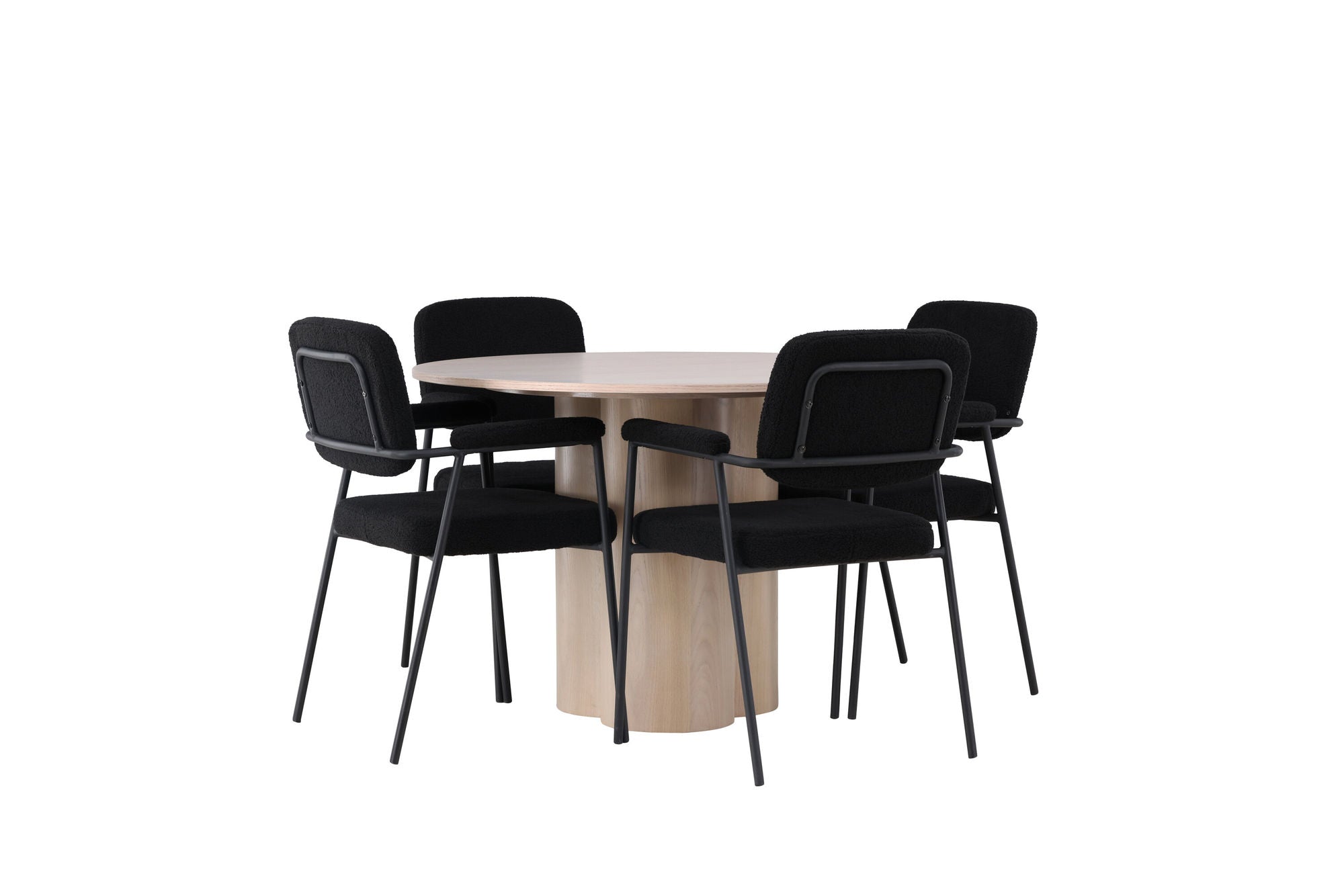 Venture Home Olivia spisebord - White Wash Veneer +Yesterday Spisebordsstol - Black / Black Boucle _4