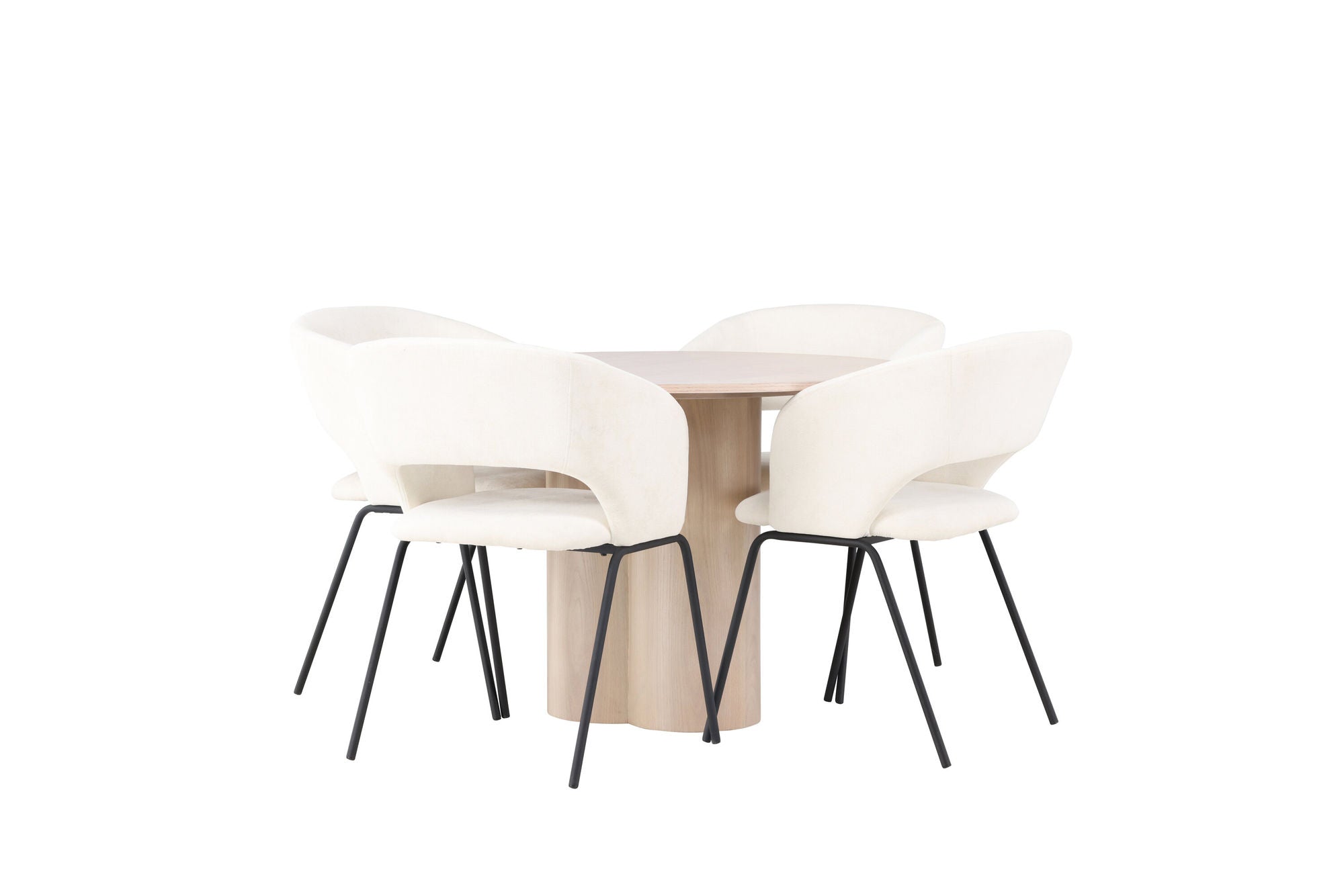 Venture Home Olivia spisebord - White Wash Veneer +Day Spisebordsstol - Matte black / White Linen _4