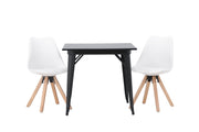 Venture Home Tempe spisebord - Black / Black MDF +Zeno Spisebordsstol - Nature woodlook / White PP _2
