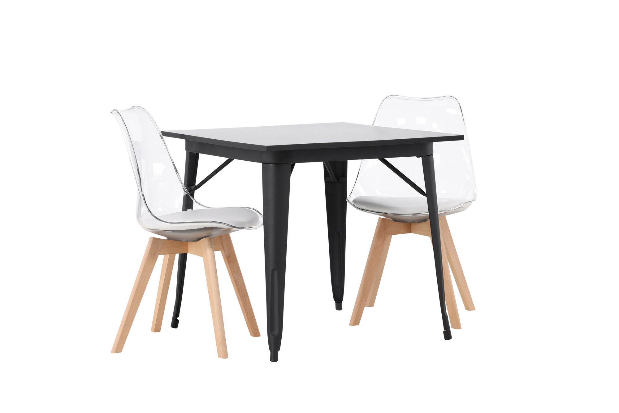 Venture Home Tempe spisebord - Black / Black MDF +Edvin Spisebordsstol - Nature / PET (seat cushion white) PET surface,seat with usual sponge _2
