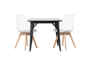 Venture Home Tempe spisebord - Black / Black MDF +Edvin Spisebordsstol - Nature / PET (seat cushion white) PET surface,seat with usual sponge _2