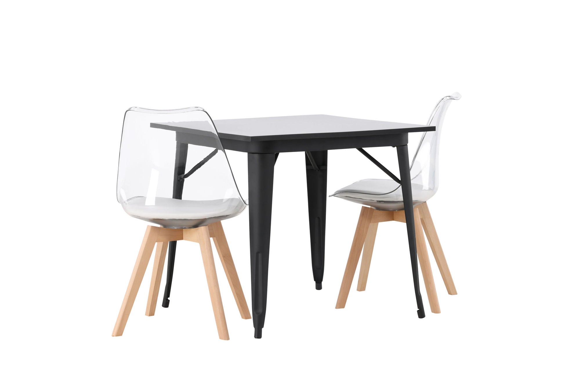 Venture Home Tempe spisebord - Black / Black MDF +Edvin Spisebordsstol - Nature / PET (seat cushion white) PET surface,seat with usual sponge _2