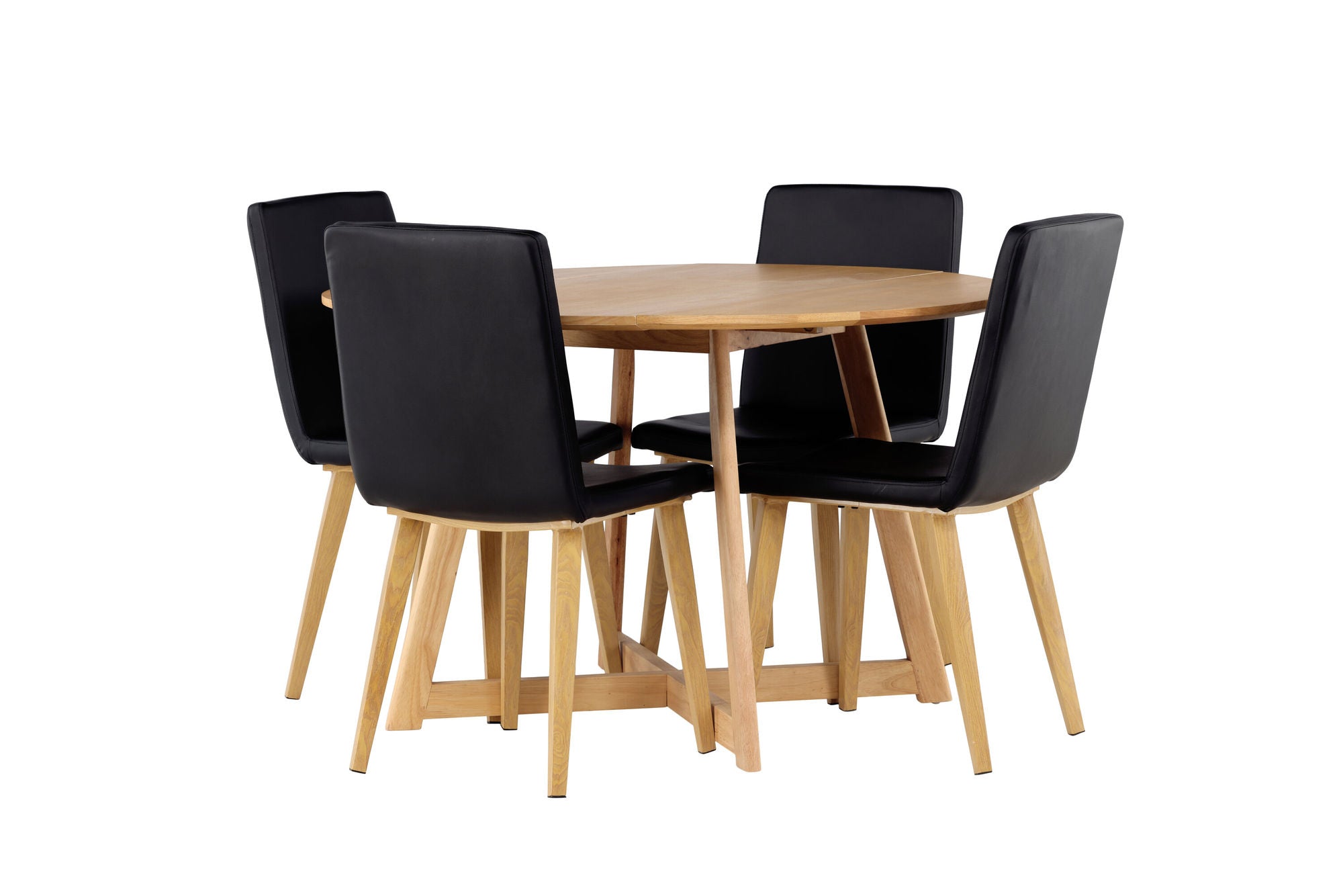 Venture Home Yakidon spisebord - Rubberwood / Oaklook MDF +Today Spisebordsstol - Nature / Black PU _4