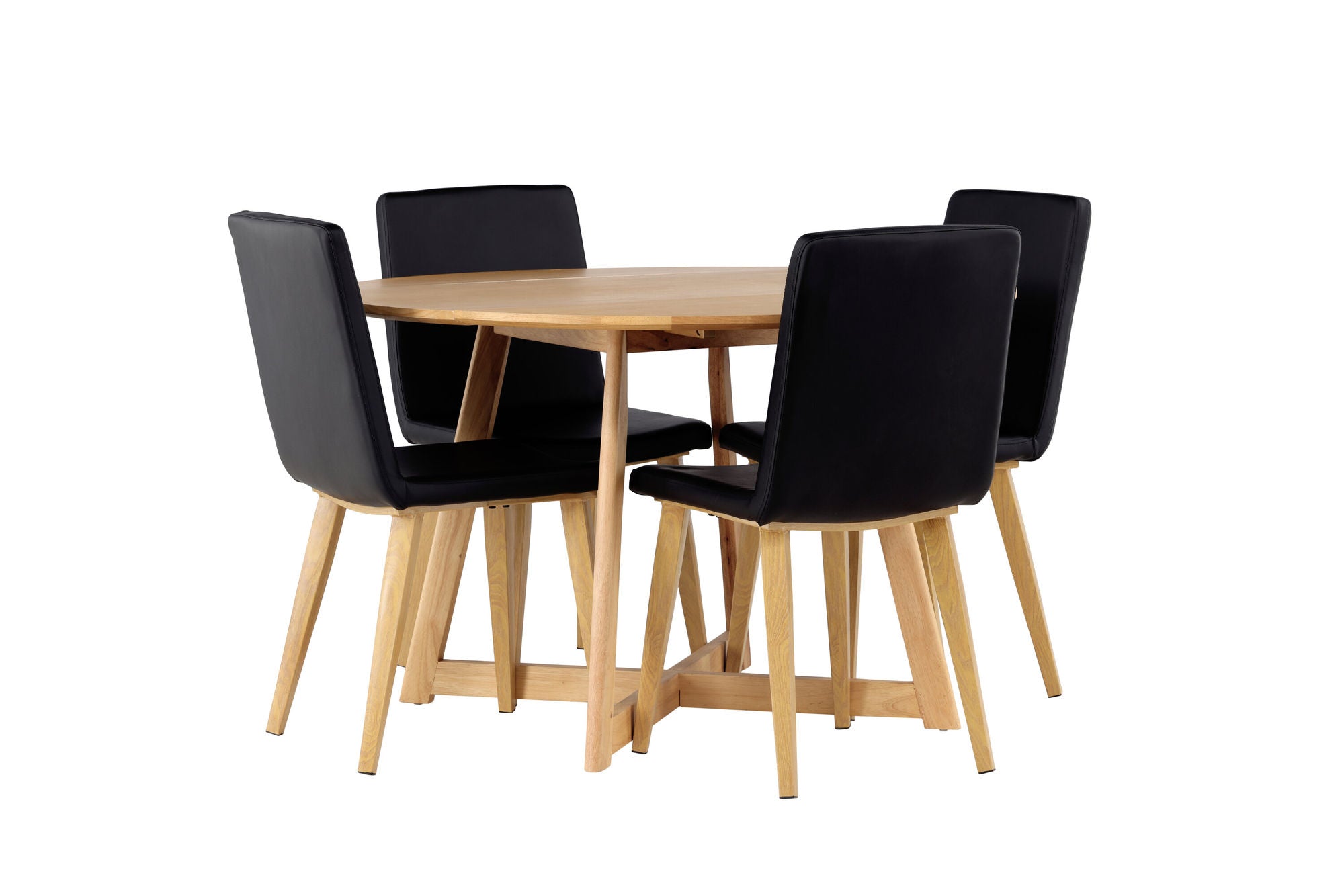 Venture Home Yakidon spisebord - Rubberwood / Oaklook MDF +Today Spisebordsstol - Nature / Black PU _4