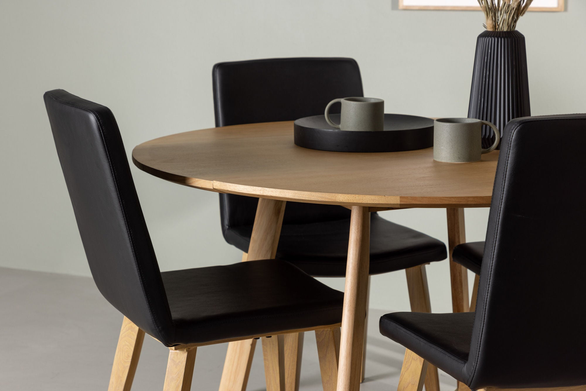 Venture Home Yakidon spisebord - Rubberwood / Oaklook MDF +Today Spisebordsstol - Nature / Black PU _4