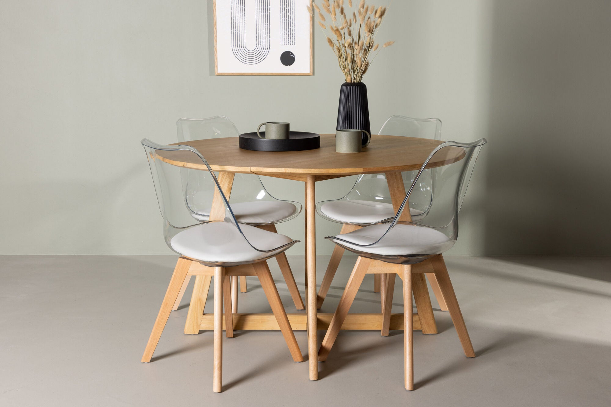 Venture Home Yakidon spisebord - Rubberwood / Oaklook MDF +Edvin Spisebordsstol - Nature / PET (seat cushion white) PET surface,seat with usual sponge _4