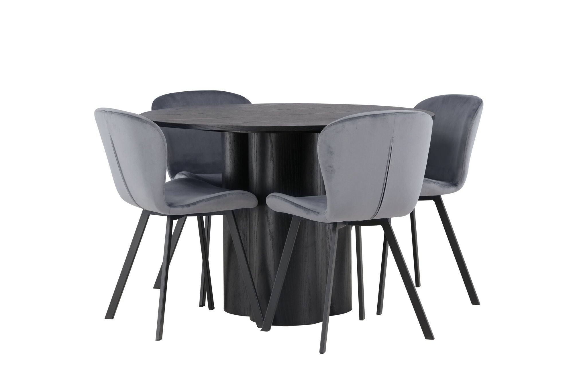 Venture Home Olivia spisebord - Black / Black Veneer +Lilja Spisebordsstol - Black / Dark grey Fabric _4
