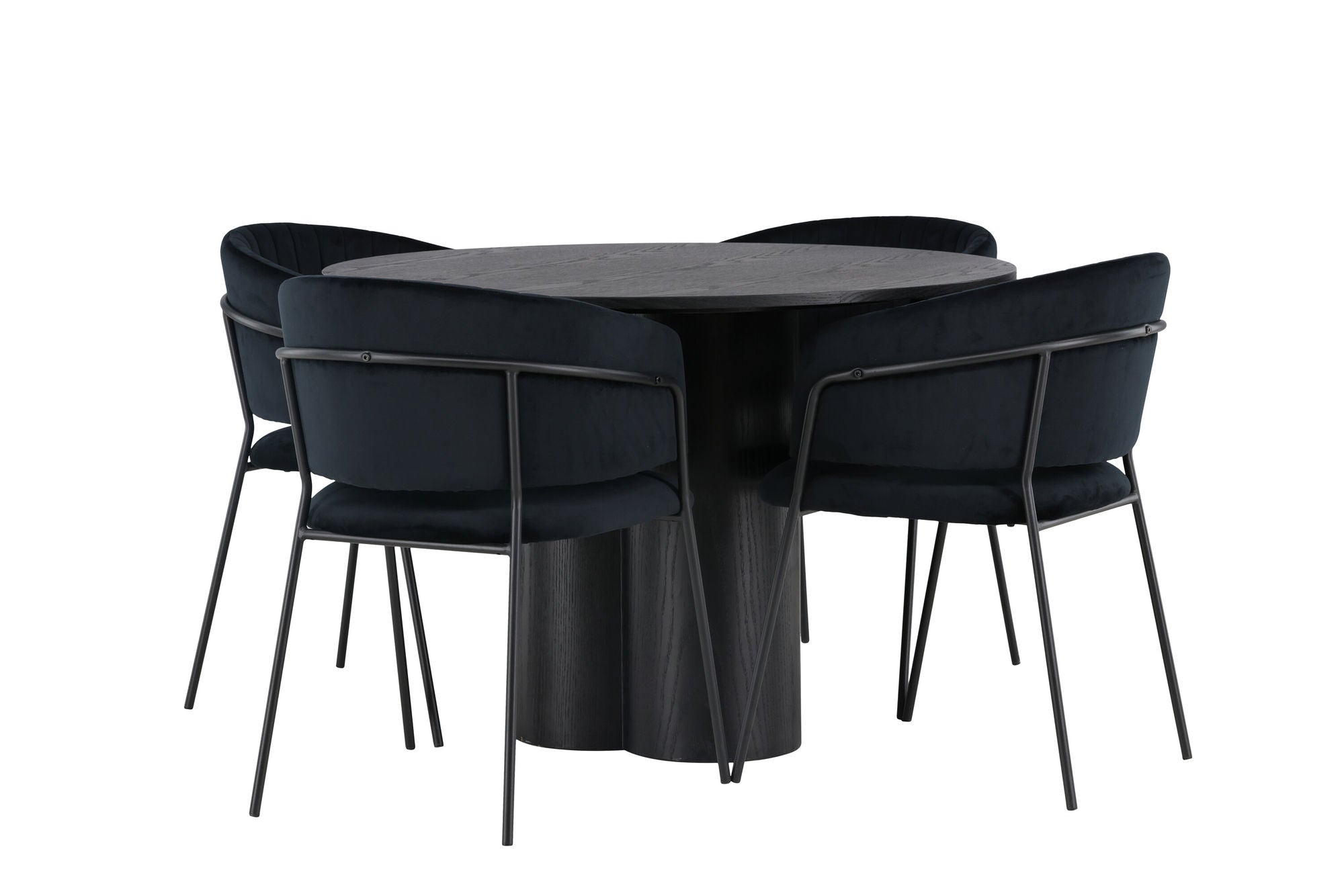 Venture Home Olivia spisebord - Black / Black Veneer +Selma Spisebordsstol - Black / Black Velvet _4