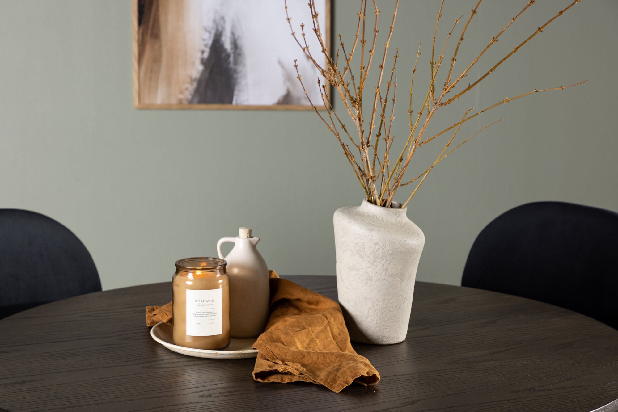 Venture Home Olivia spisebord - Mocca / Mocca Veneer +Stella Spisebordsstol - Black / Black Velvet _4