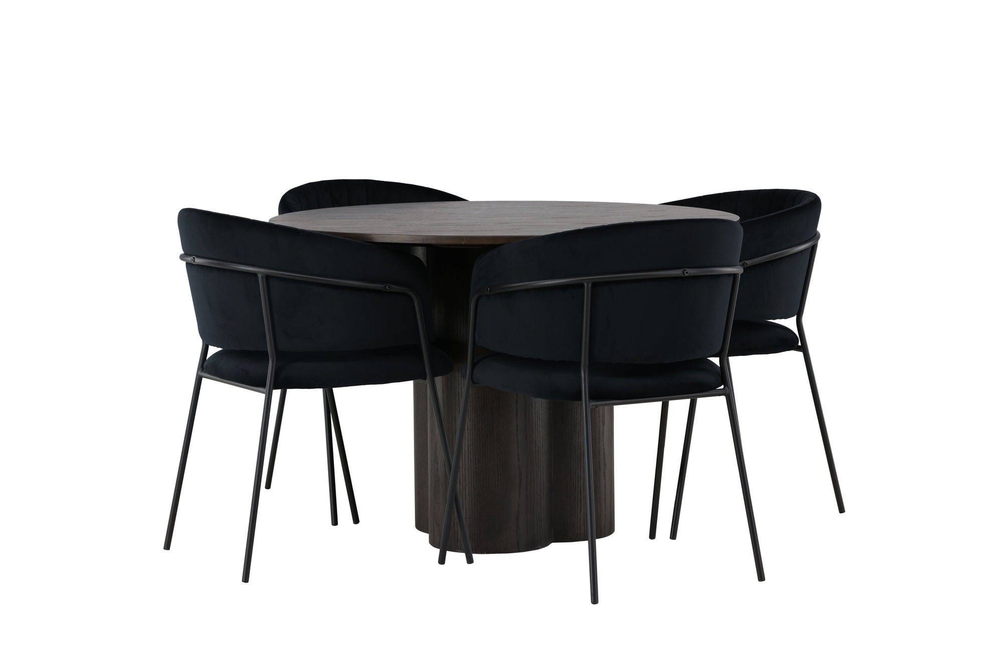 Venture Home Olivia spisebord - Mocca / Mocca Veneer +Selma Spisebordsstol - Black / Black Velvet _4