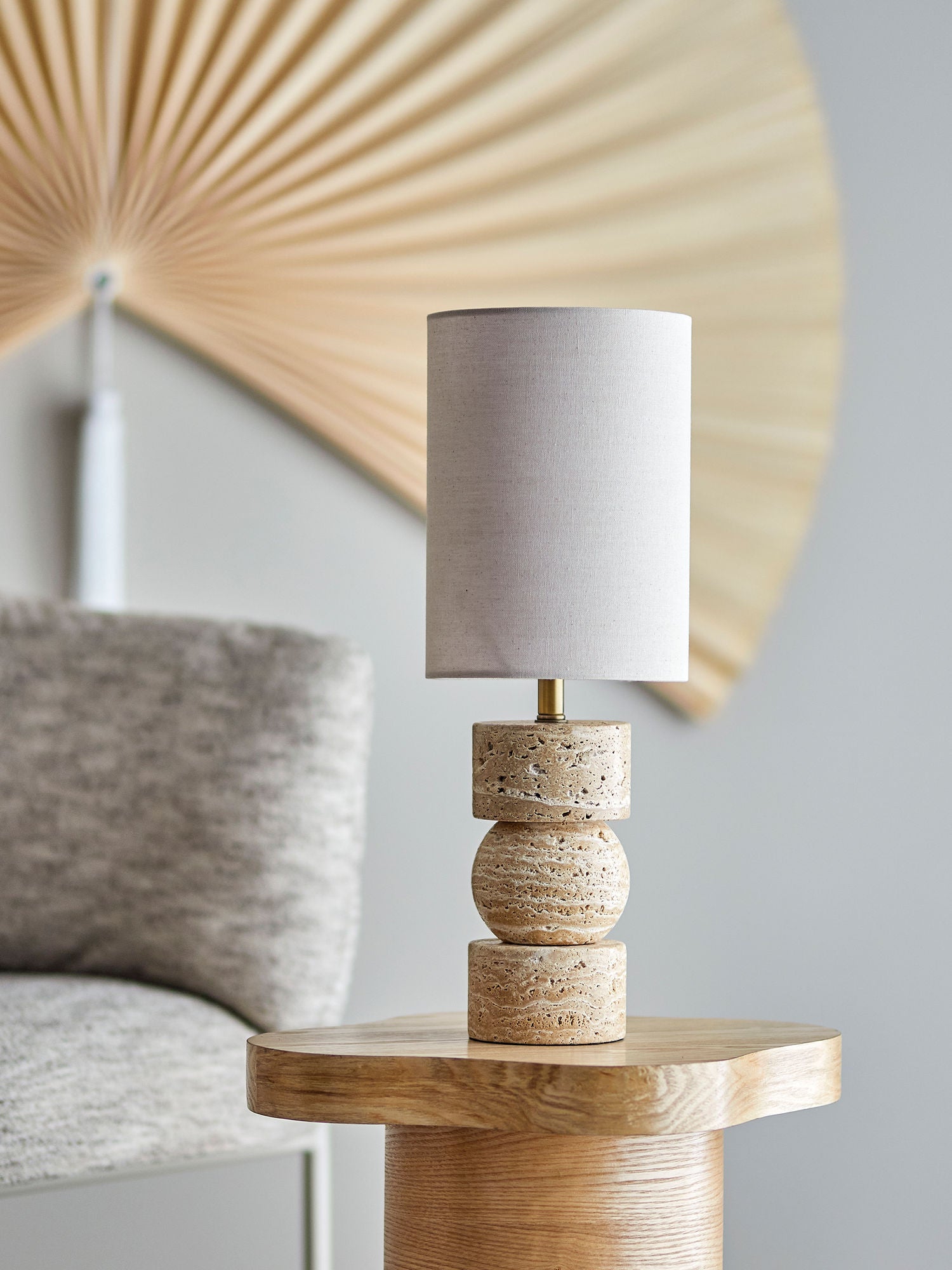 Bloomingville Marci Bordlampe, Natur, Travertin