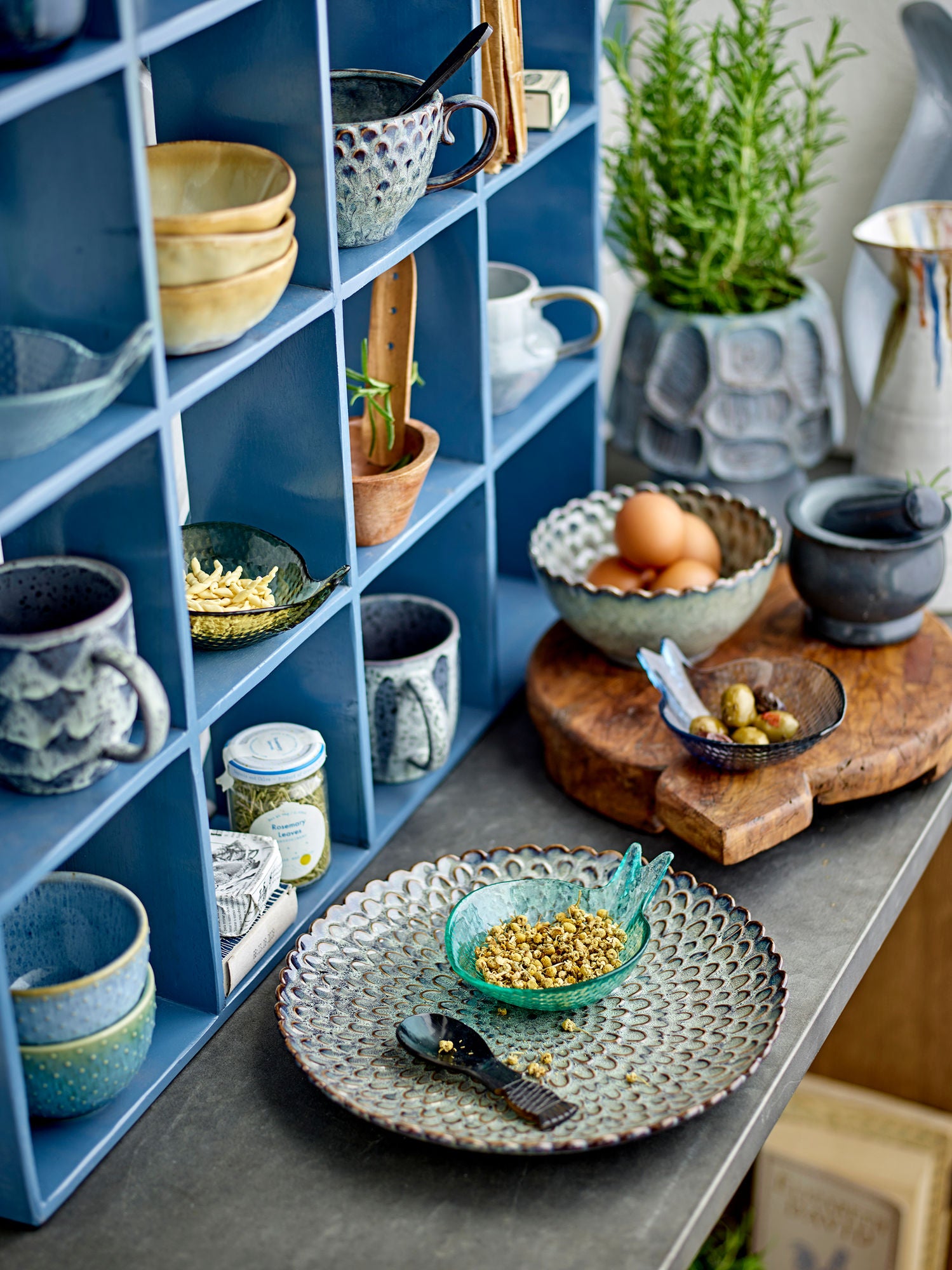Creative Collection Bekka Hylde, Blå, Genanvendt Træ