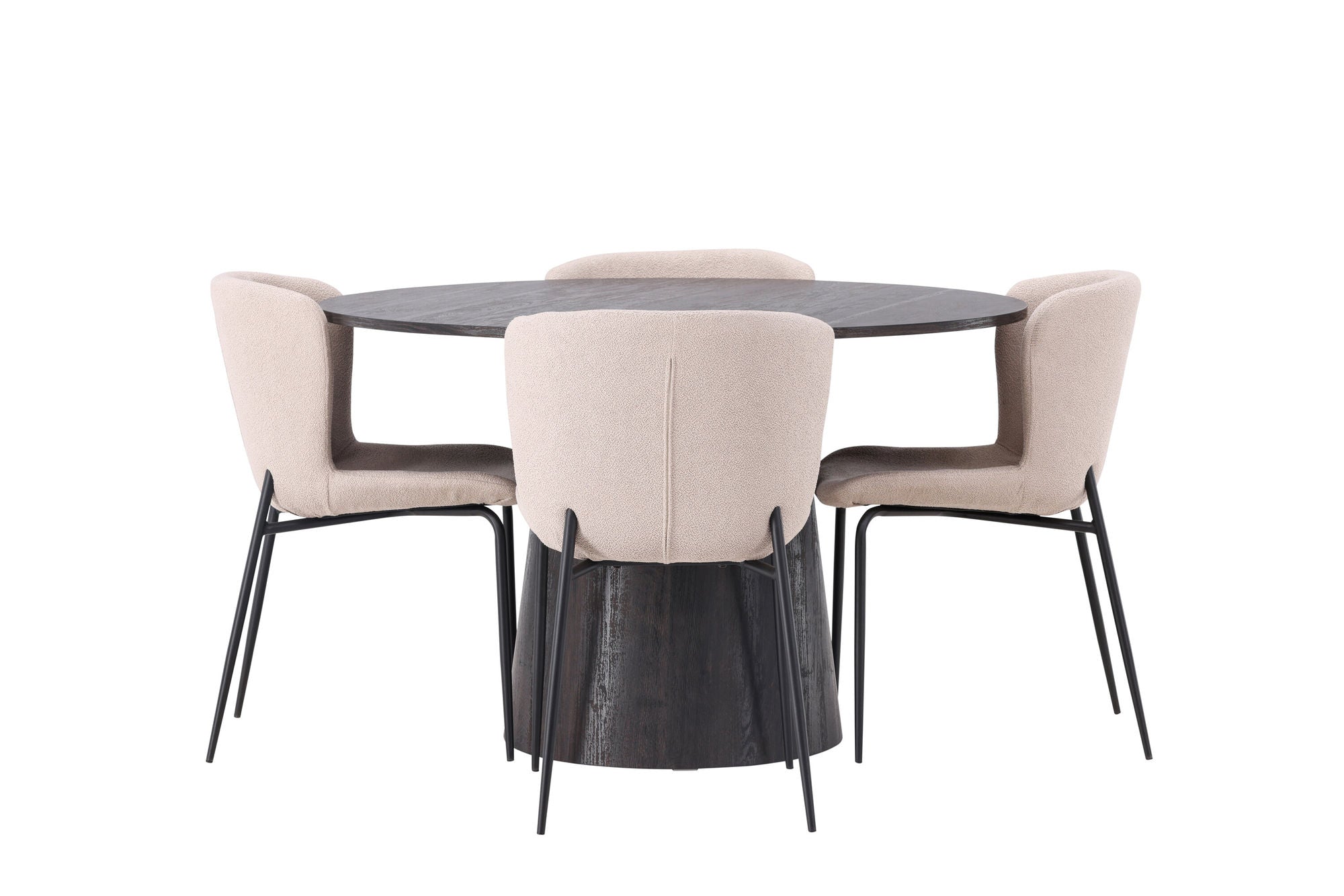 Venture Home Lanzo spisebord φ120 - Mocca/Mocca +Modesto Spisebordsstol - Beige / Beige Boucle _4
