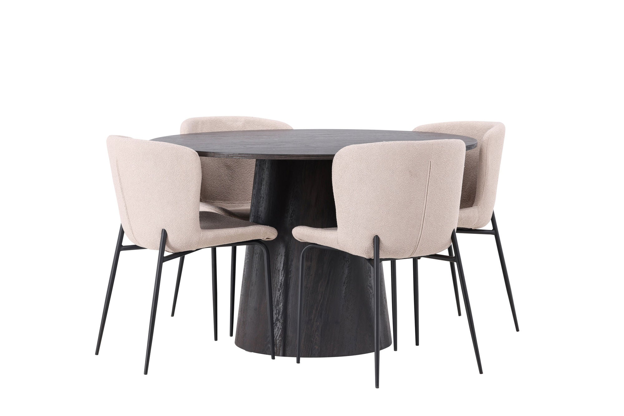 Venture Home Lanzo spisebord φ120 - Mocca/Mocca +Modesto Spisebordsstol - Beige / Beige Boucle _4