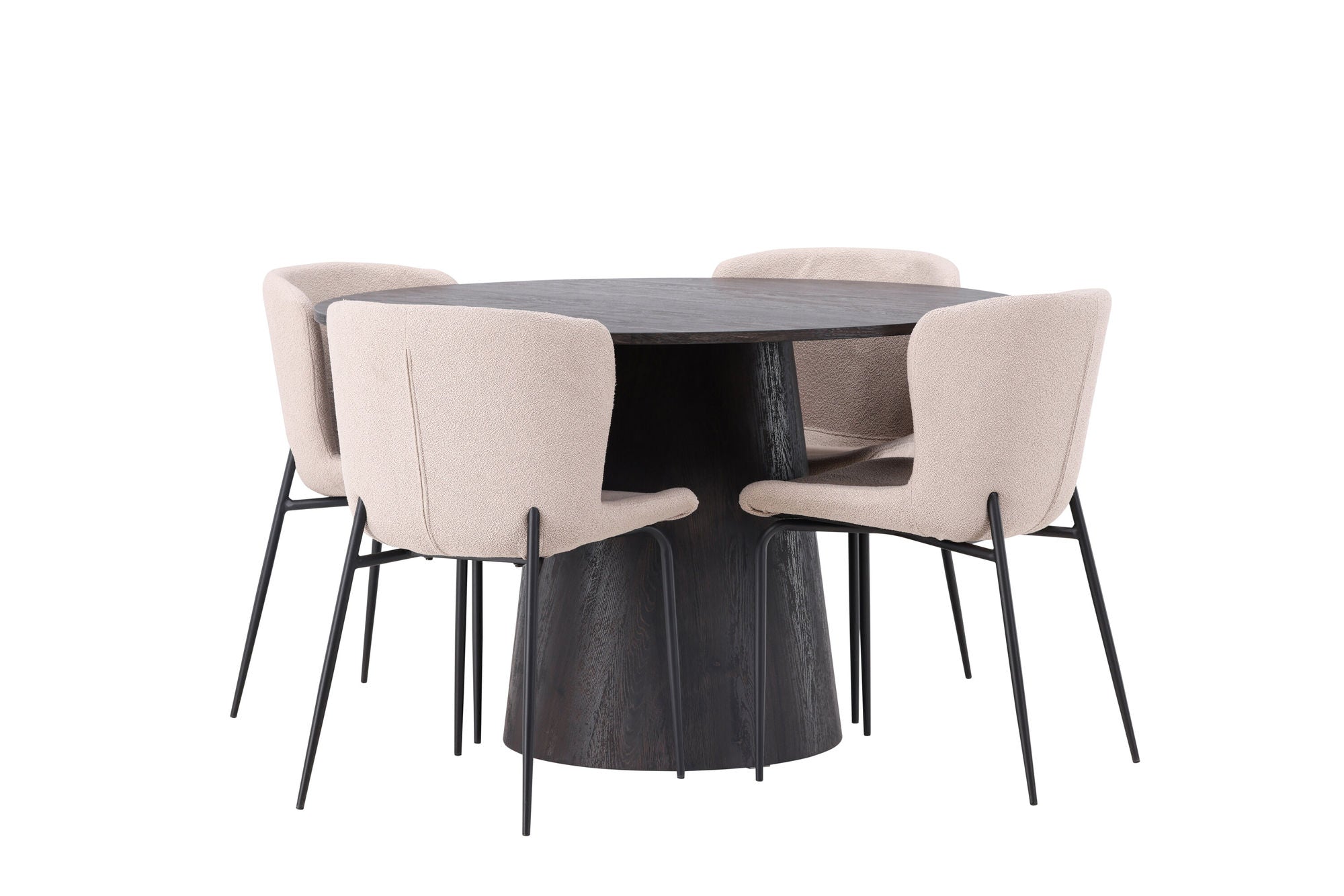 Venture Home Lanzo spisebord φ120 - Mocca/Mocca +Modesto Spisebordsstol - Beige / Beige Boucle _4