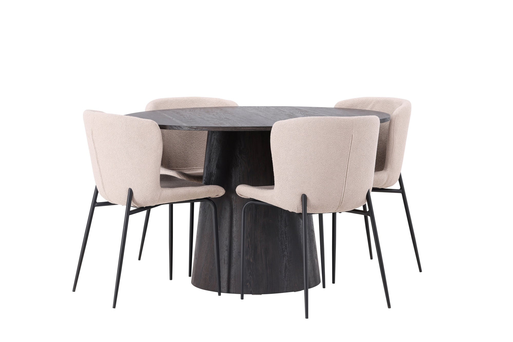 Venture Home Lanzo spisebord φ120 - Mocca/Mocca +Modesto Spisebordsstol - Beige / Beige Boucle _4
