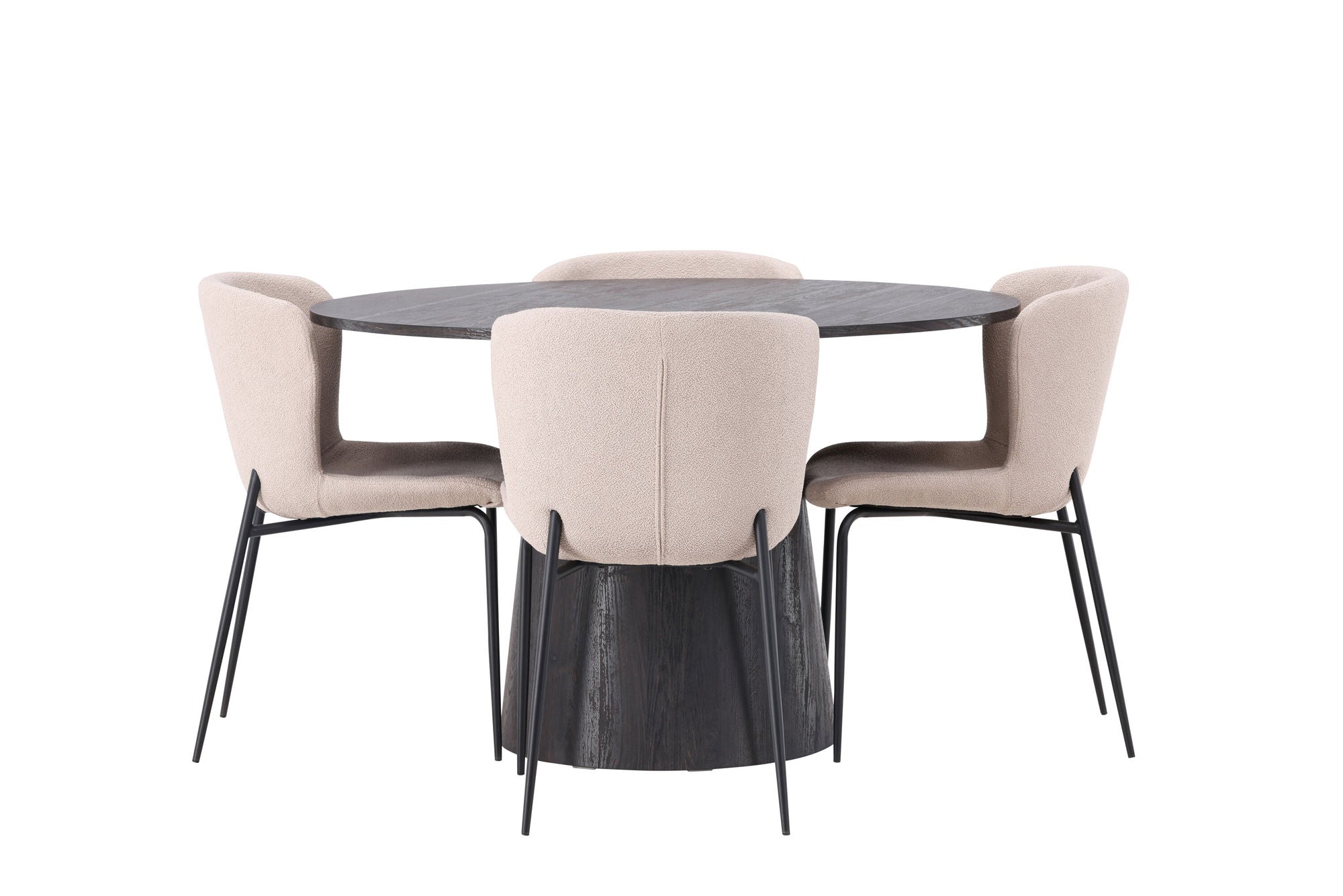 Venture Home Lanzo spisebord φ120 - Mocca/Mocca +Modesto Spisebordsstol - Beige / Beige Boucle _4