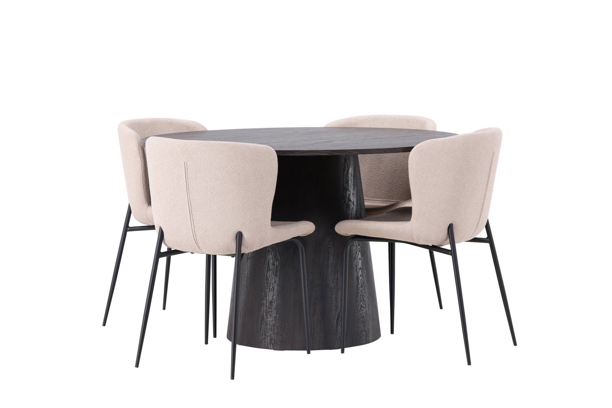 Venture Home Lanzo spisebord φ120 - Mocca/Mocca +Modesto Spisebordsstol - Beige / Beige Boucle _4