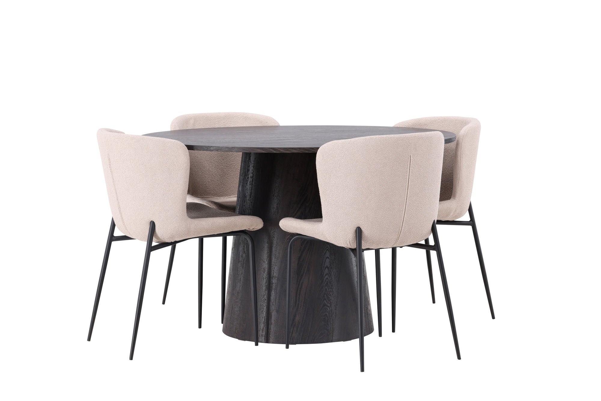 Venture Home Lanzo spisebord φ120 - Mocca/Mocca +Modesto Spisebordsstol - Beige / Beige Boucle _4