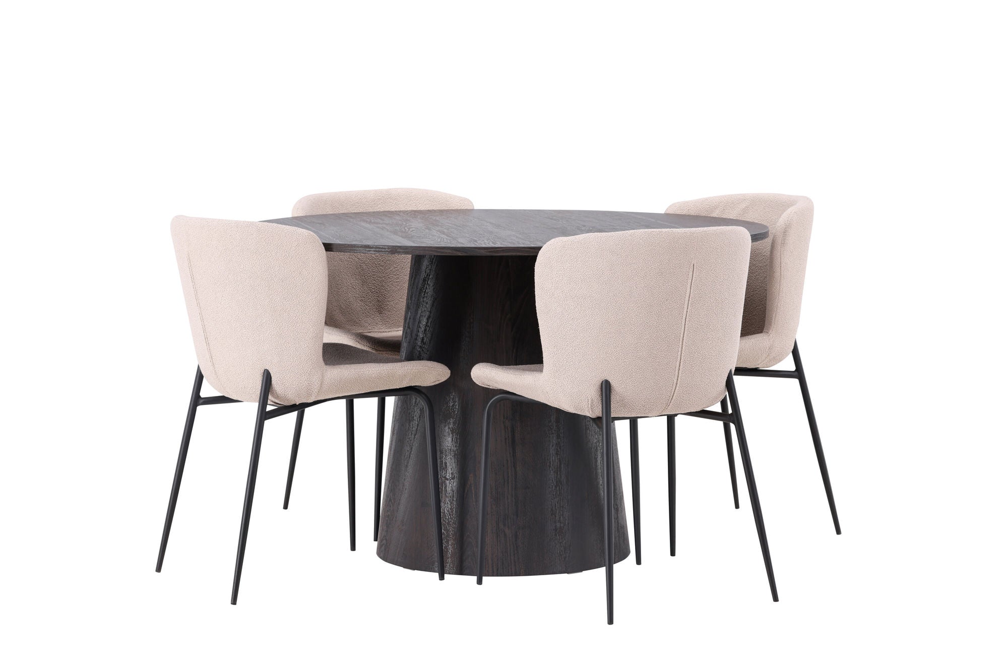 Venture Home Lanzo spisebord φ120 - Mocca/Mocca +Modesto Spisebordsstol - Beige / Beige Boucle _4