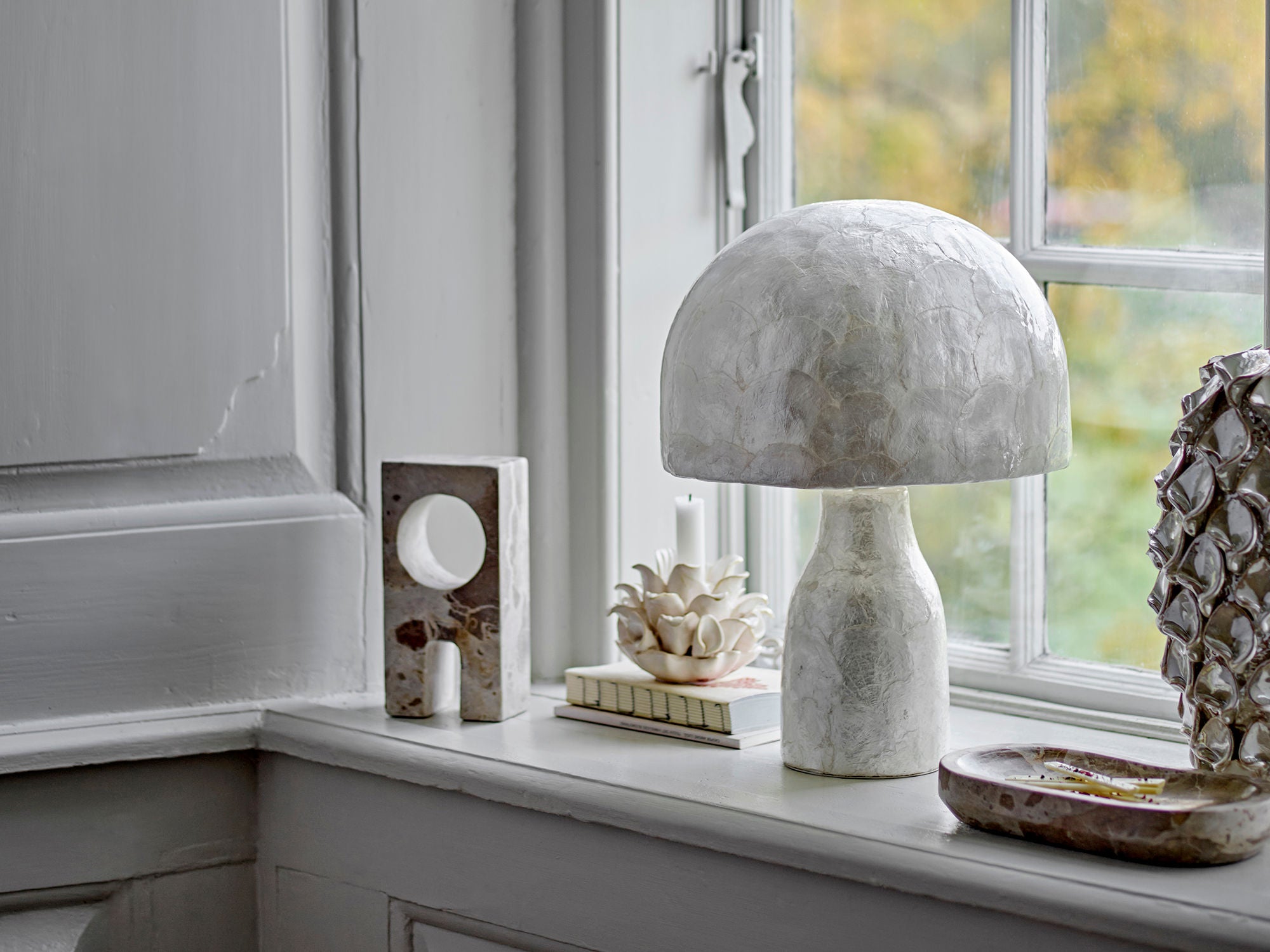 Bloomingville Adria Bordlampe, Natur, Mother of pearl