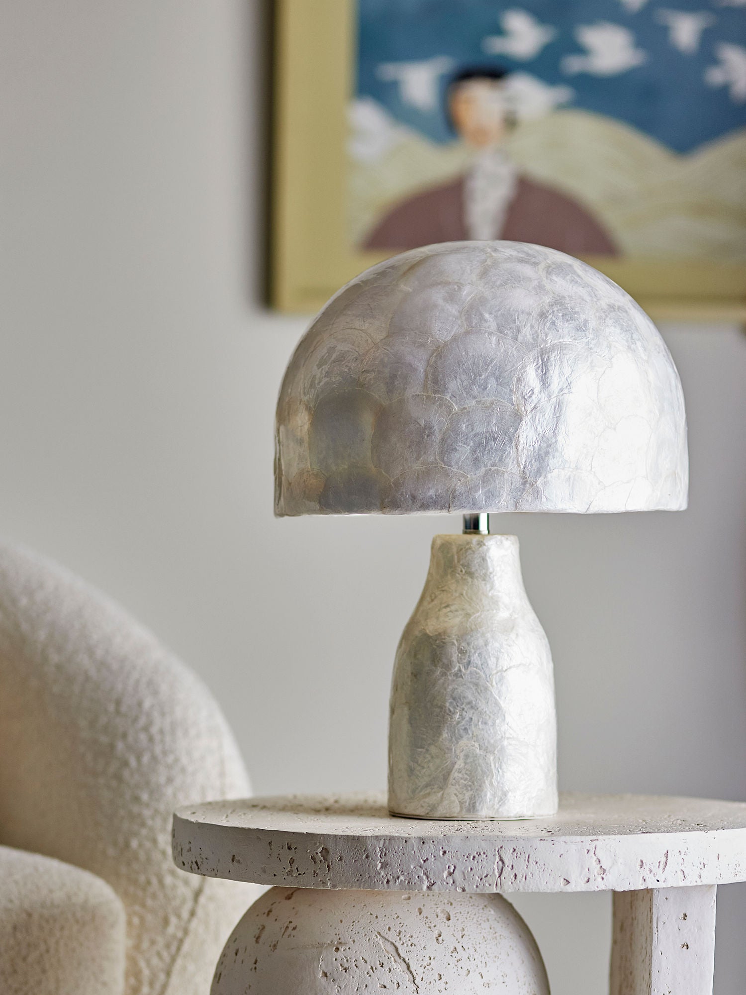 Bloomingville Adria Bordlampe, Natur, Mother of pearl