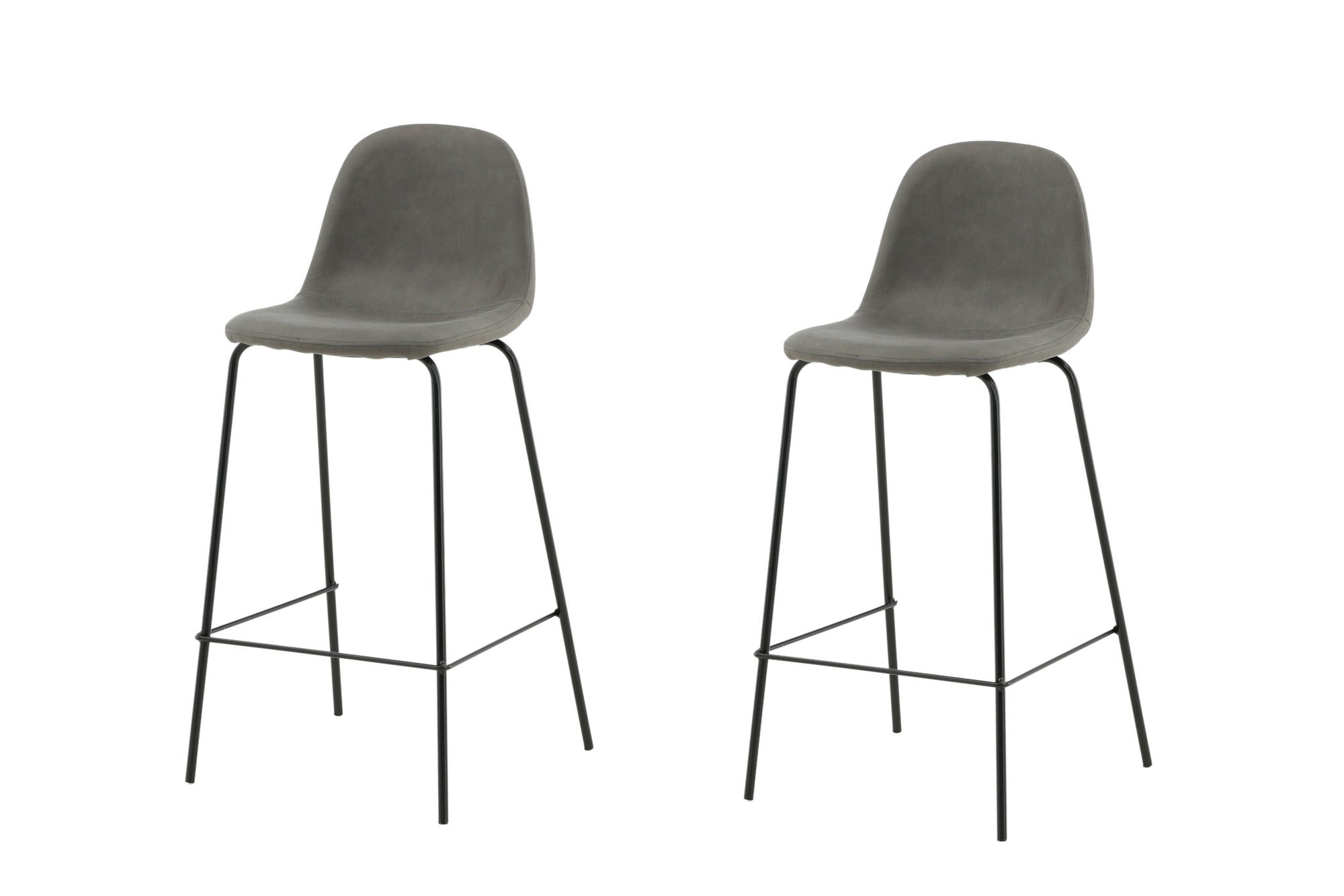 Venture Home Polar Bar stol 2-pack - Black / Grey Micro Fibre