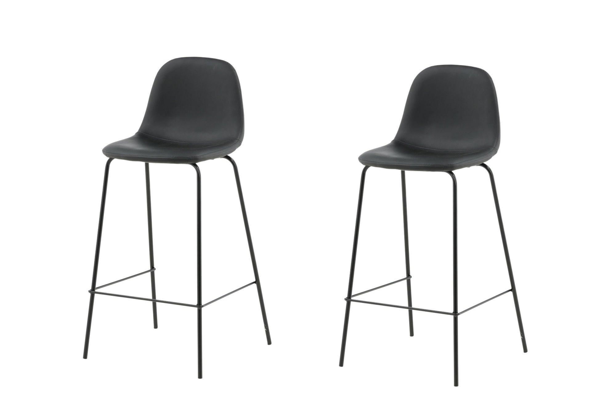 Venture Home Polar Bar stol 2-pack - Black / Black PU