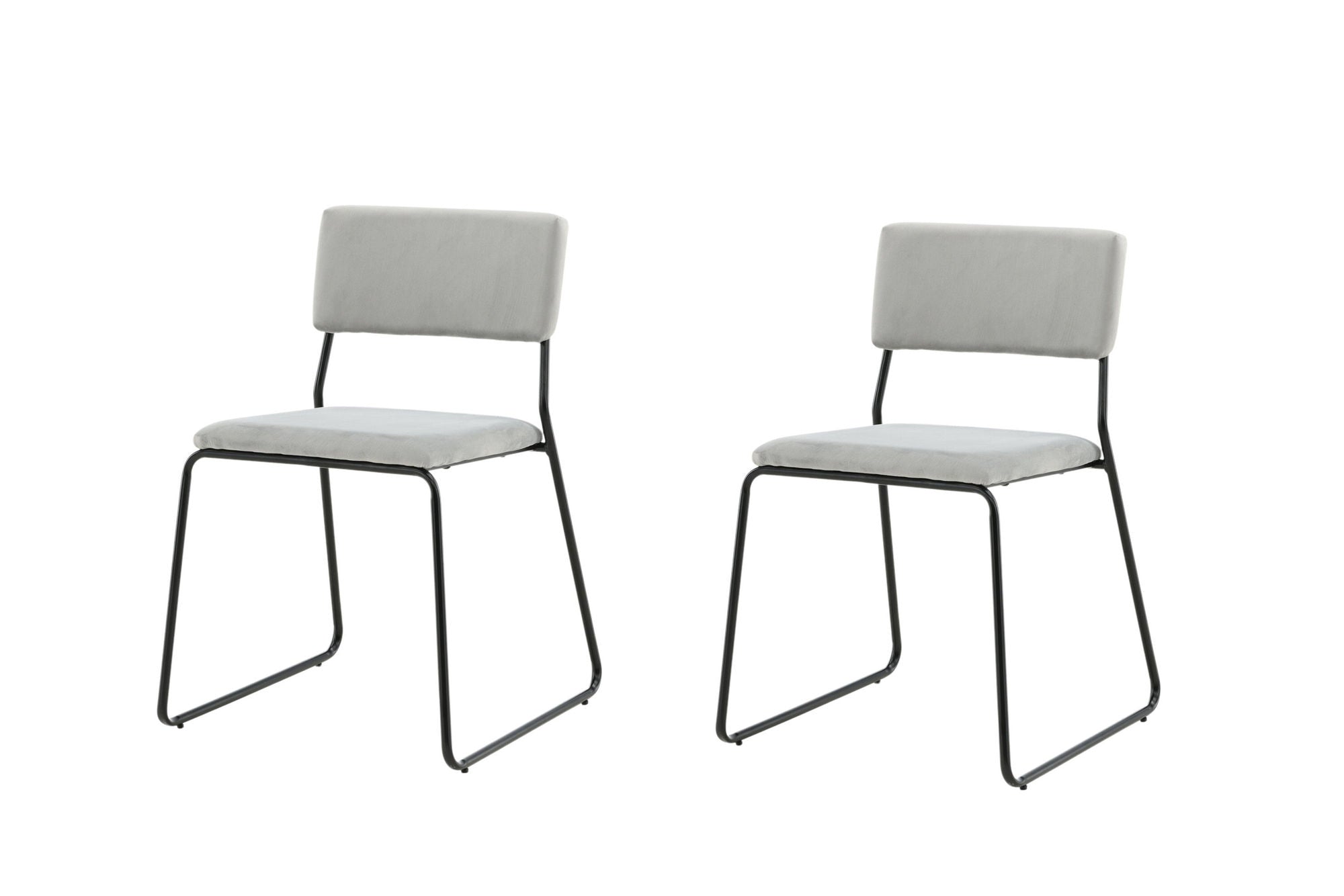 Venture Home Kenth stol 2-pack - Black / Light Grey Velvet