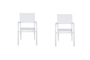Venture Home Santorini Arm stol (Stackable) 2-pack - White Alu / White Textilene