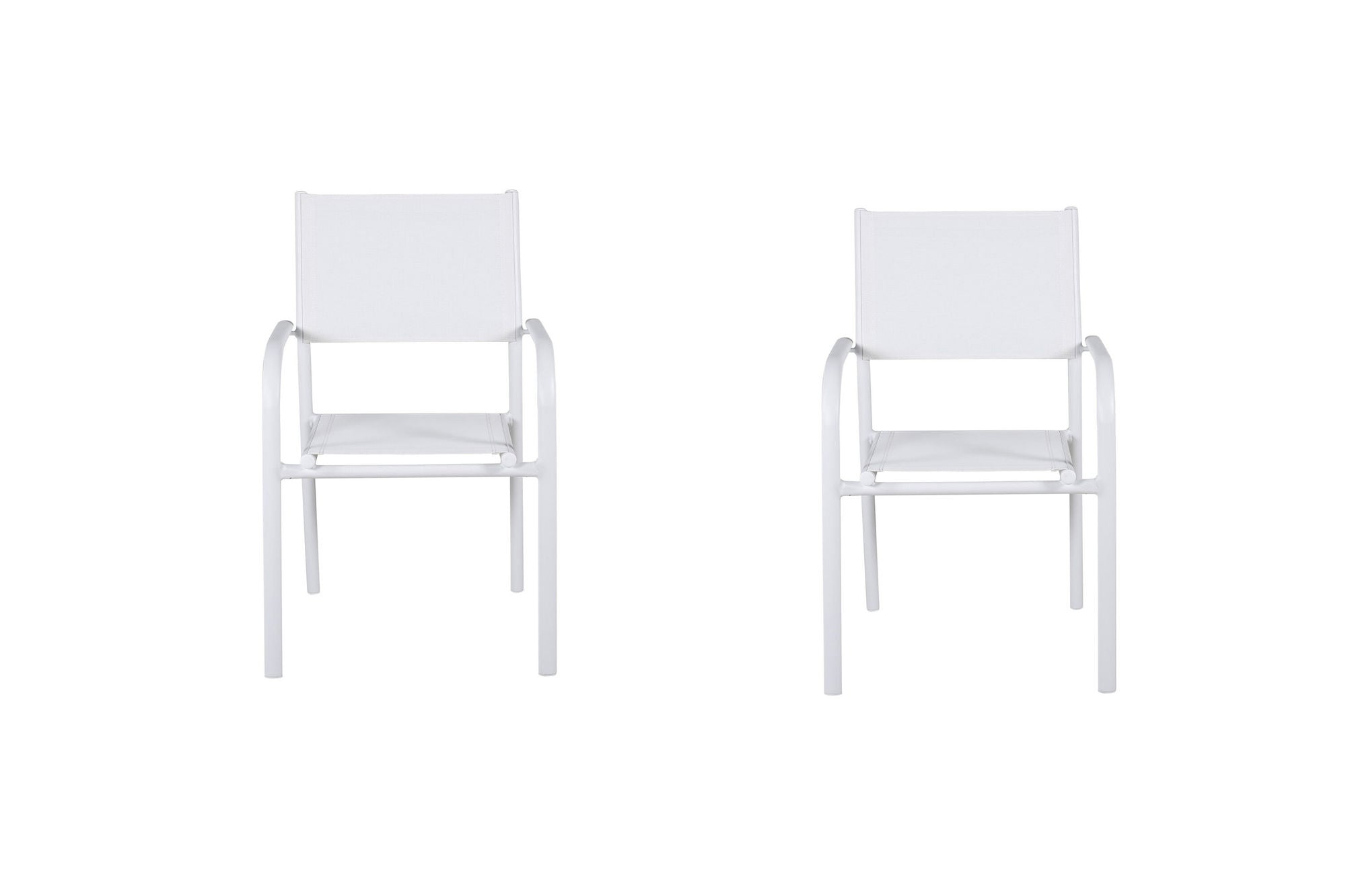 Venture Home Santorini Arm stol (Stackable) 2-pack - White Alu / White Textilene