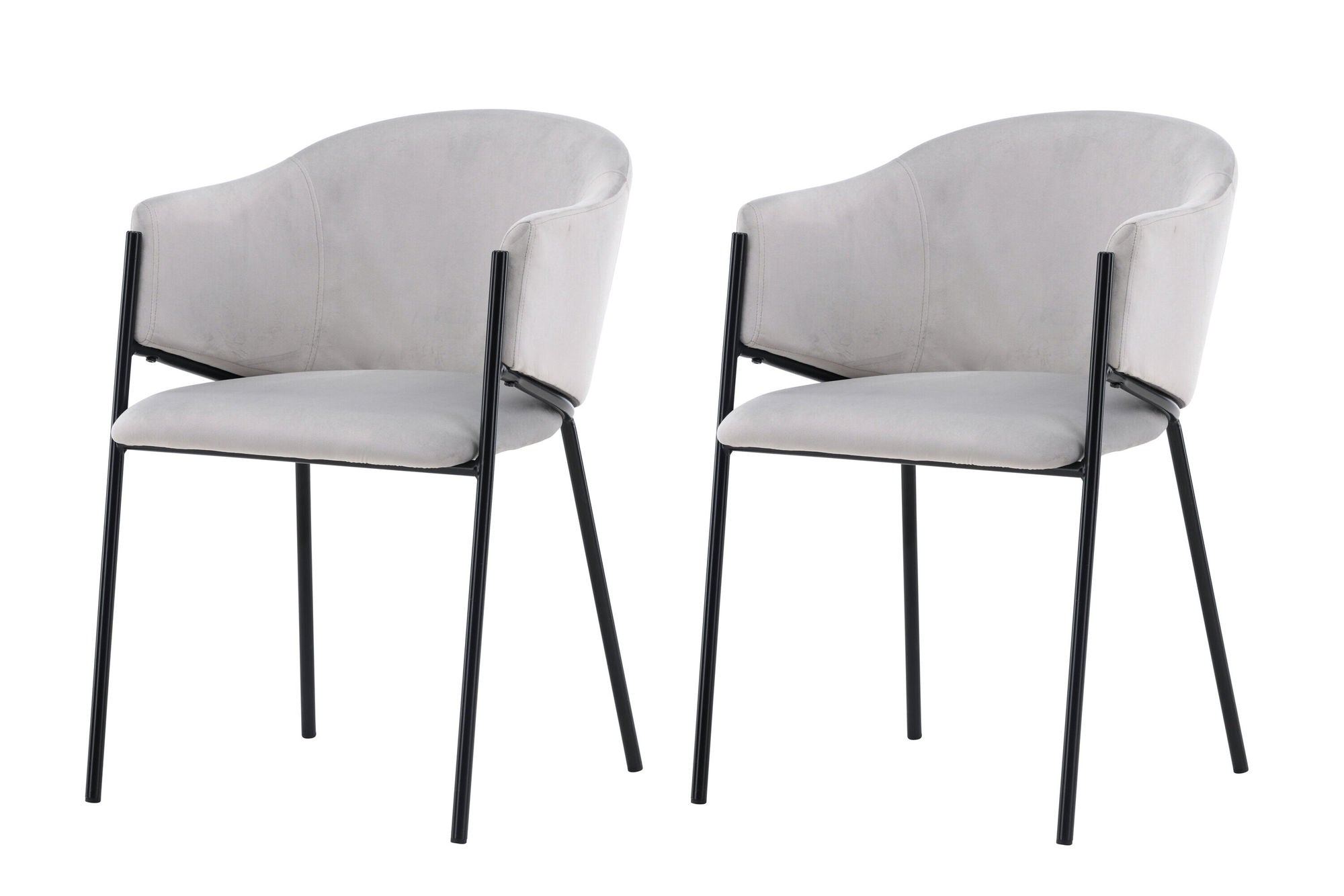 Venture Home Evelina Spisebordsstol 2-pack - Black / Light grey Velvet