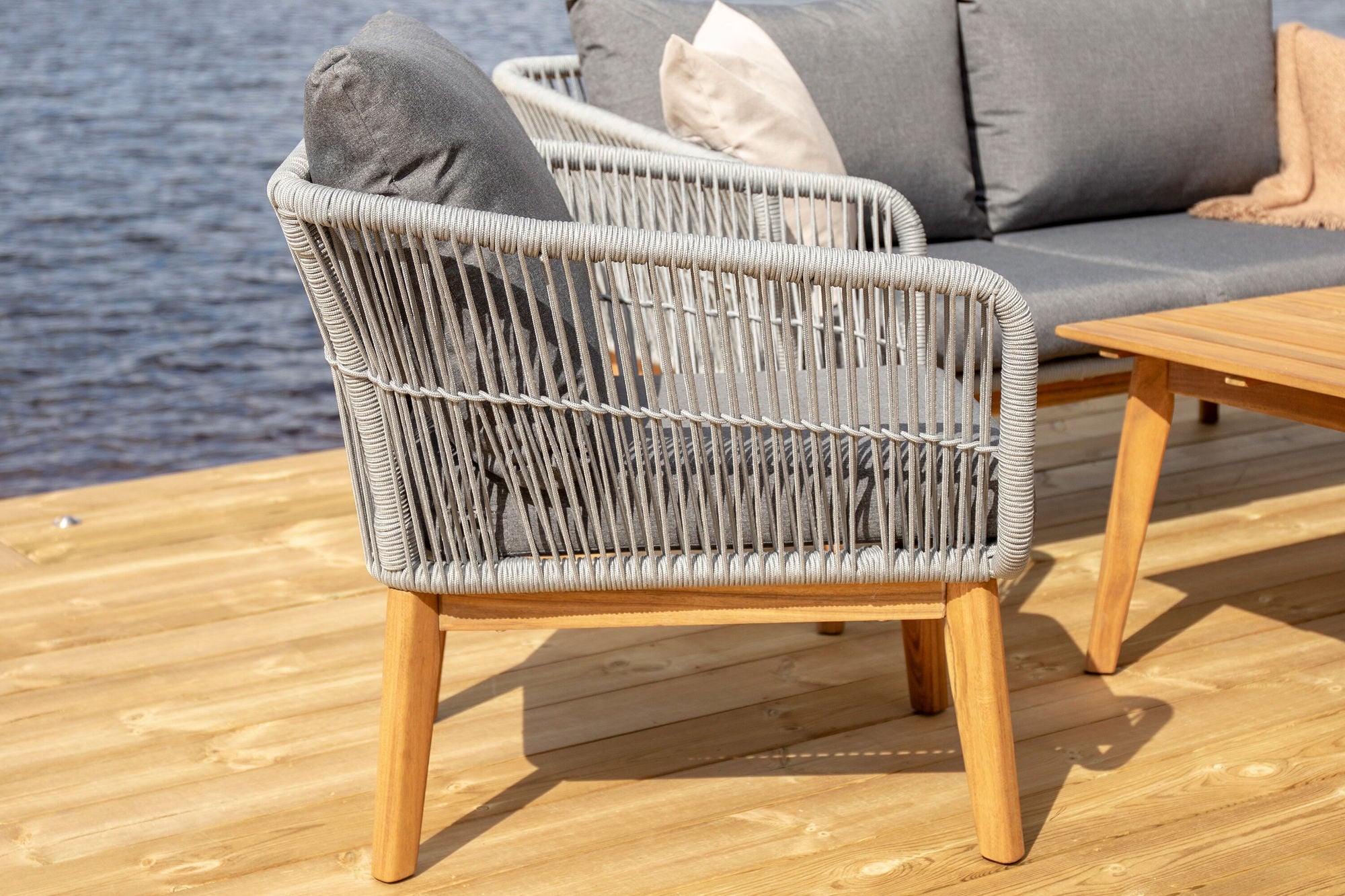 Venture Home Chania Sofa set - Grey/Acacia
