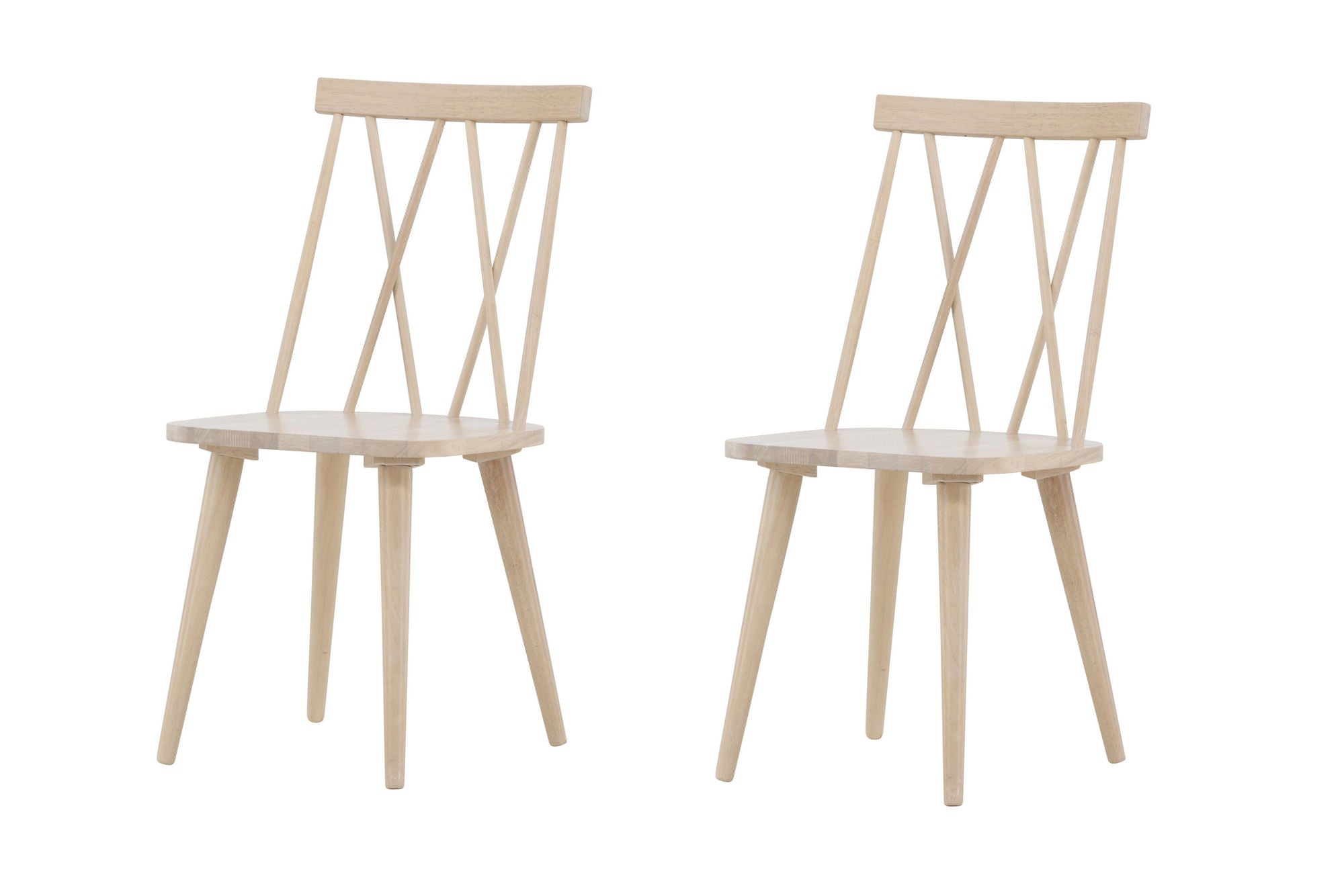 Venture Home Mariette Spisebordsstol 2-pack - Whitewash / Whitewash Solid Rubber Wood