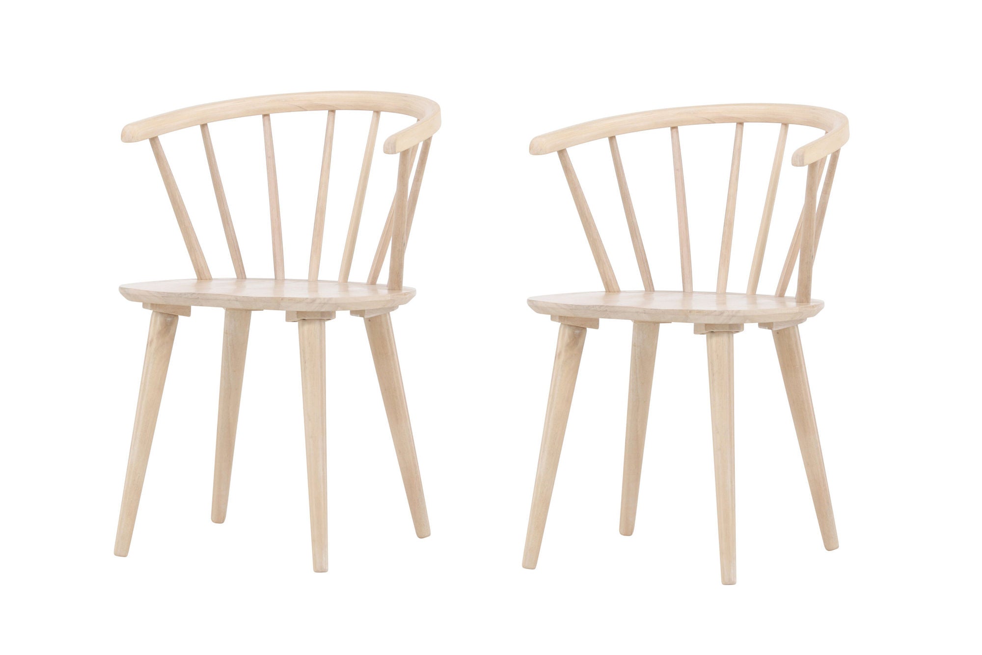 Venture Home Bobby Spisebordsstol 2-pack - Whitewash / Whitewash Solid Rubber Wood