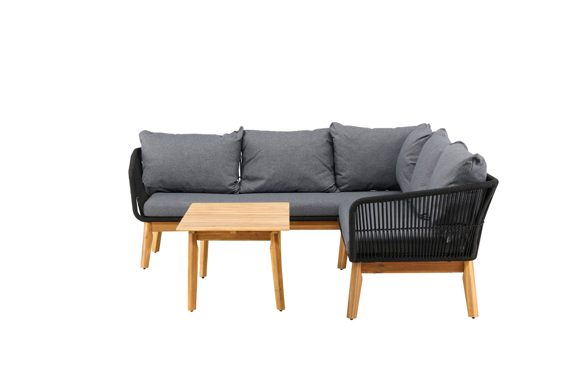 Venture Home Chania hjørne sofa - Black/Acacia