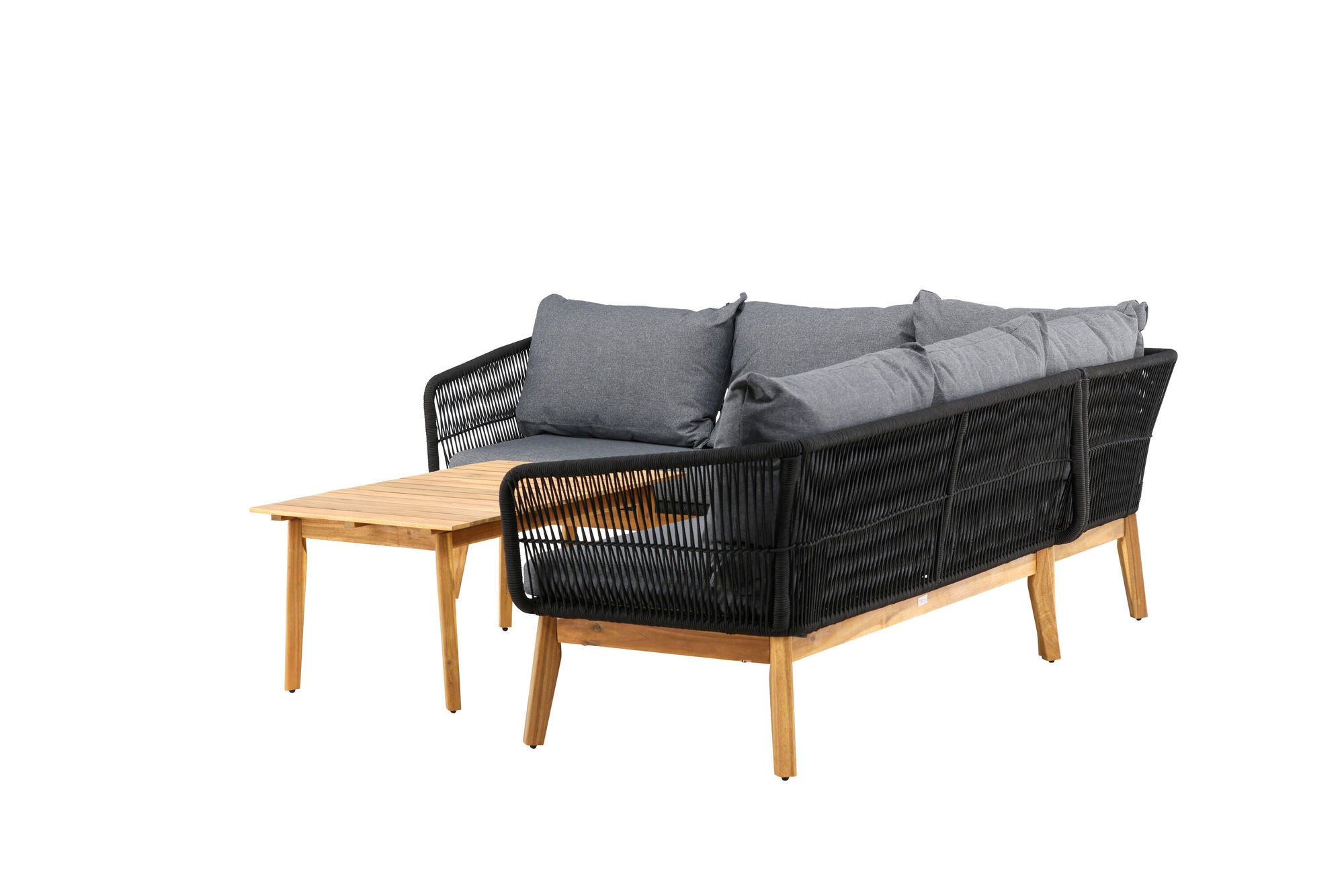 Venture Home Chania hjørne sofa - Black/Acacia