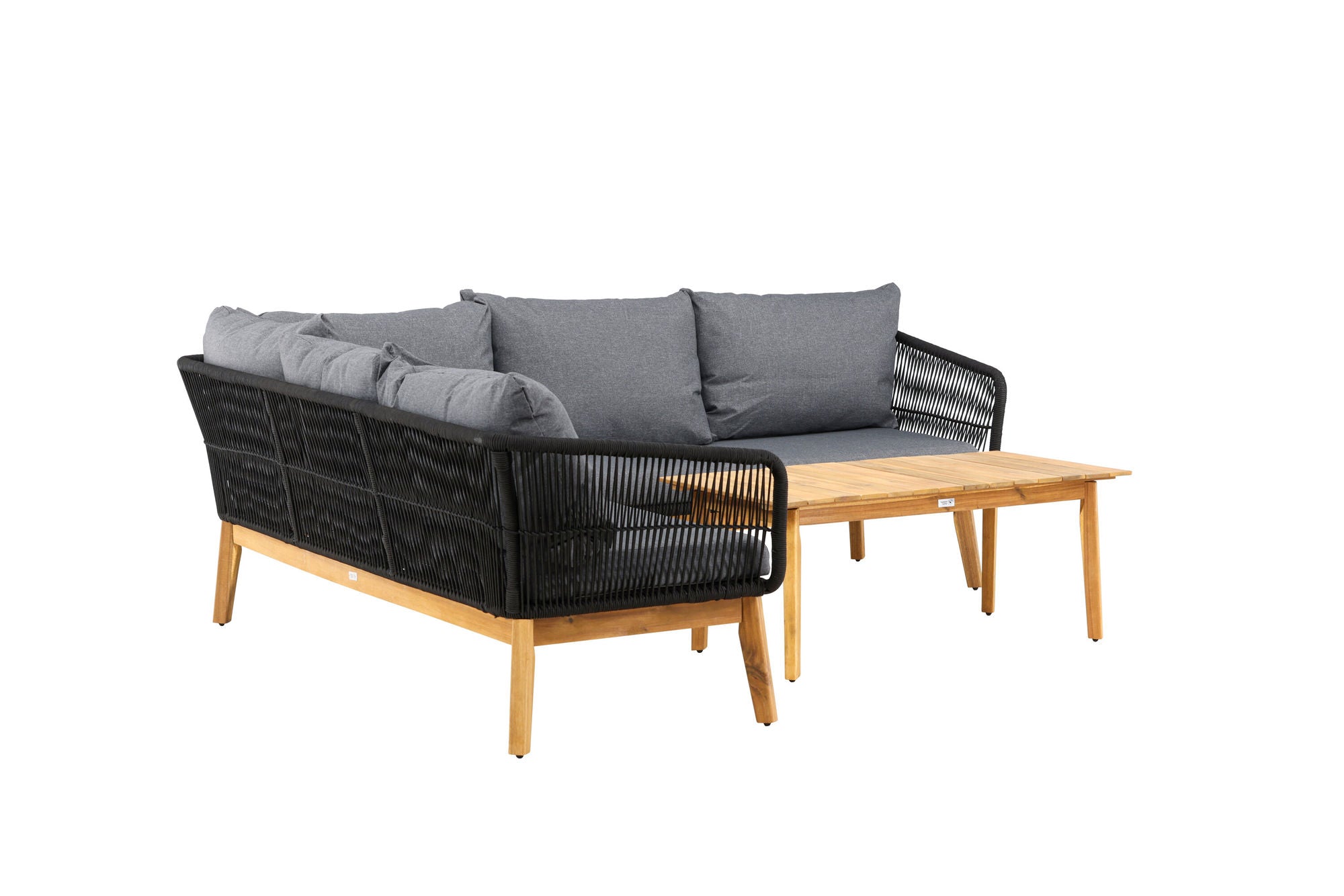 Venture Home Chania hjørne sofa - Black/Acacia
